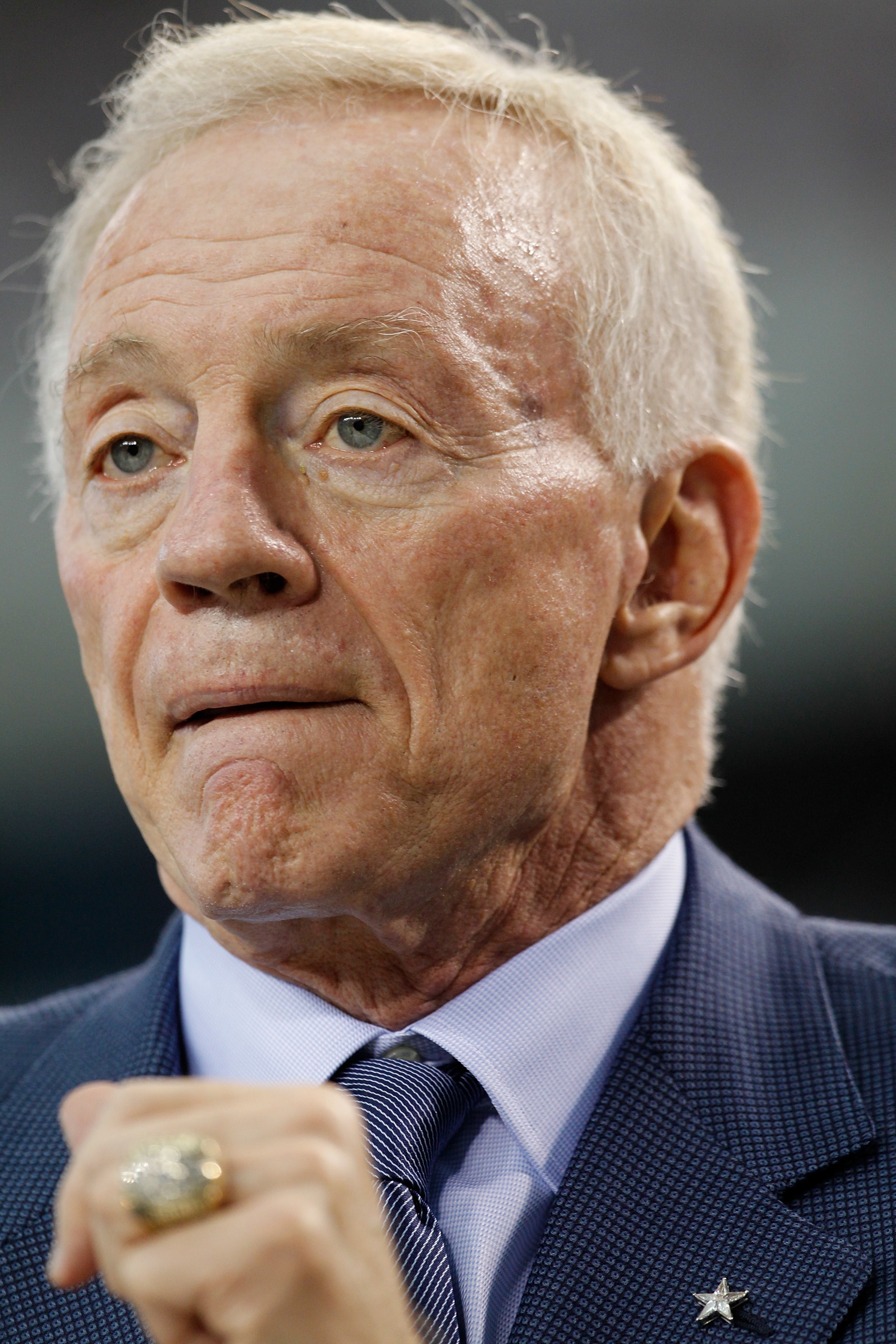 ARLINGTON, TX - NOVEMBER 21: Dallas Cowboys owner Jerry Jones watches as the Cowboys take on the Detroit Lions at Cowboys Stadium on November 21, 2010 in Arlington, Texas. (Photo by Tom Pennington/Getty Images) ARLINGTON, TX - NOVEMBER 21: Dallas Cowboys owner Jerry Jones watches as the Cowboys take on the Detroit Lions at Cowboys Stadium on November 21, 2010 in Arlington, Texas. (Photo by Tom Pennington/Getty Images)