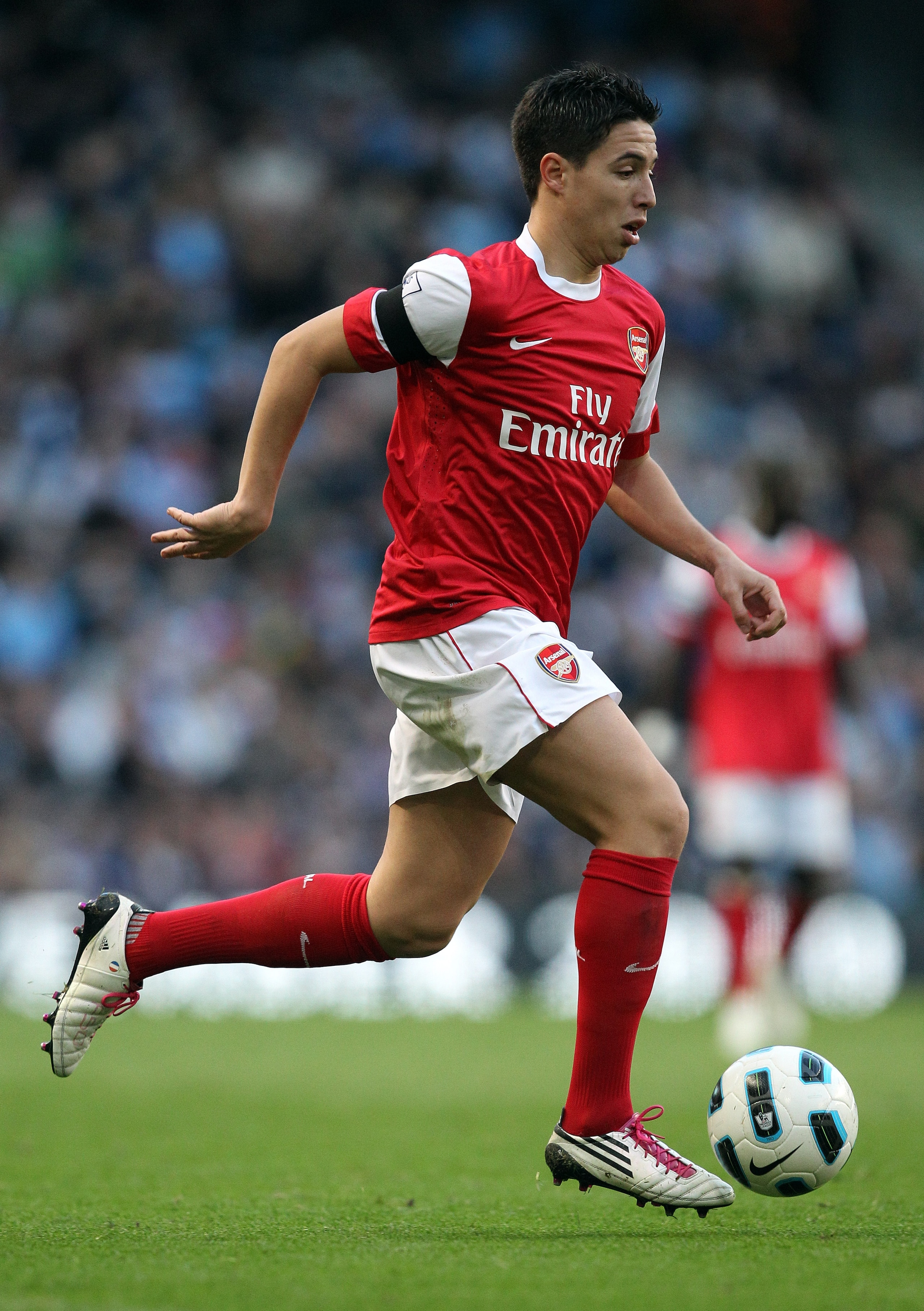 MANCHESTER, ENGLAND - OCTOBER 24:  Samir Nasri of Arsenal in action during the Barclays Premier League match between Manchester City and Arsenal at City of Manchester Stadium on October 24, 2010 in Manchester, England.  (Photo by Richard Heathcote/Getty I
