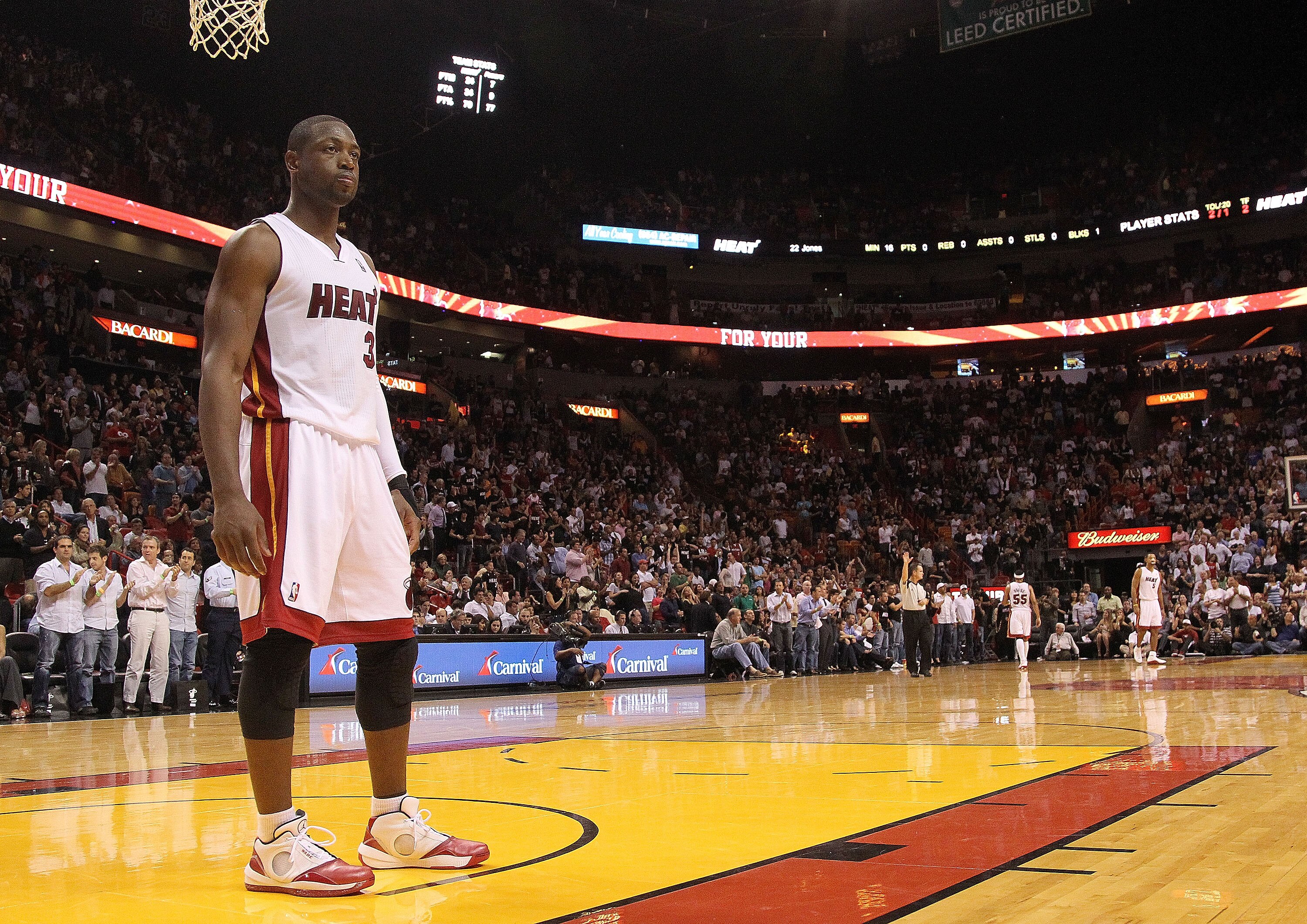 MIAMI - NOVEMBER 22:  Dwyane Wade #3 of the Miami Heat looks on during a game against the Indiana Pacers at American Airlines Arena on November 22, 2010 in Miami, Florida. NOTE TO USER: User expressly acknowledges and agrees that, by downloading and/or us