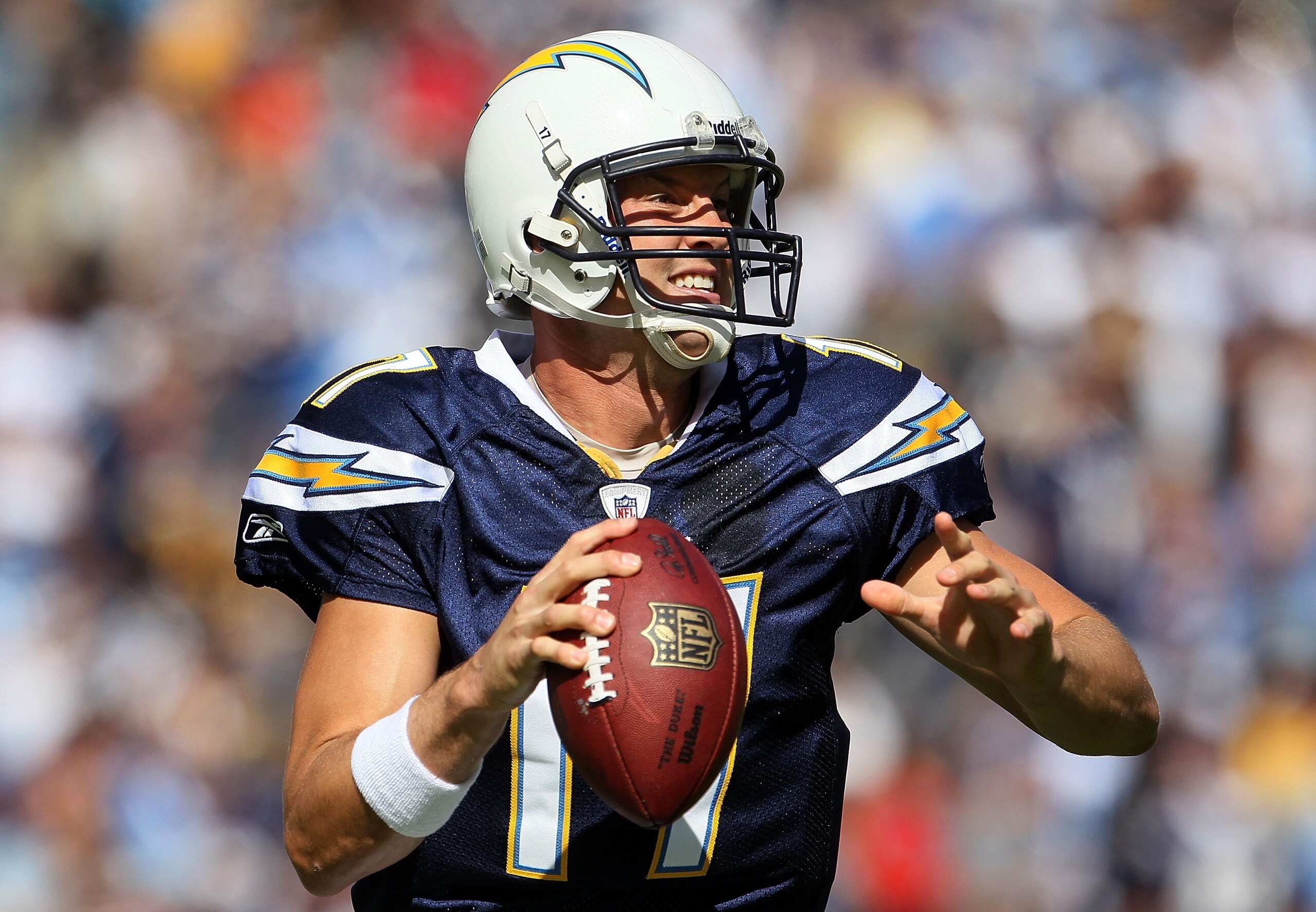 SAN DIEGO - OCTOBER 31: Quarterback Philip Rivers #17 of the San Diego Chargers plays in the game against the Tennessee Titans at Qualcomm Stadium on October 31, 2010 in San Diego, California. The Chargers defeated the Titans 33-25. (Photo by Jeff Gross SAN DIEGO - OCTOBER 31: Quarterback Philip Rivers #17 of the San Diego Chargers plays in the game against the Tennessee Titans at Qualcomm Stadium on October 31, 2010 in San Diego, California. The Chargers defeated the Titans 33-25. (Photo by Jeff Gross
