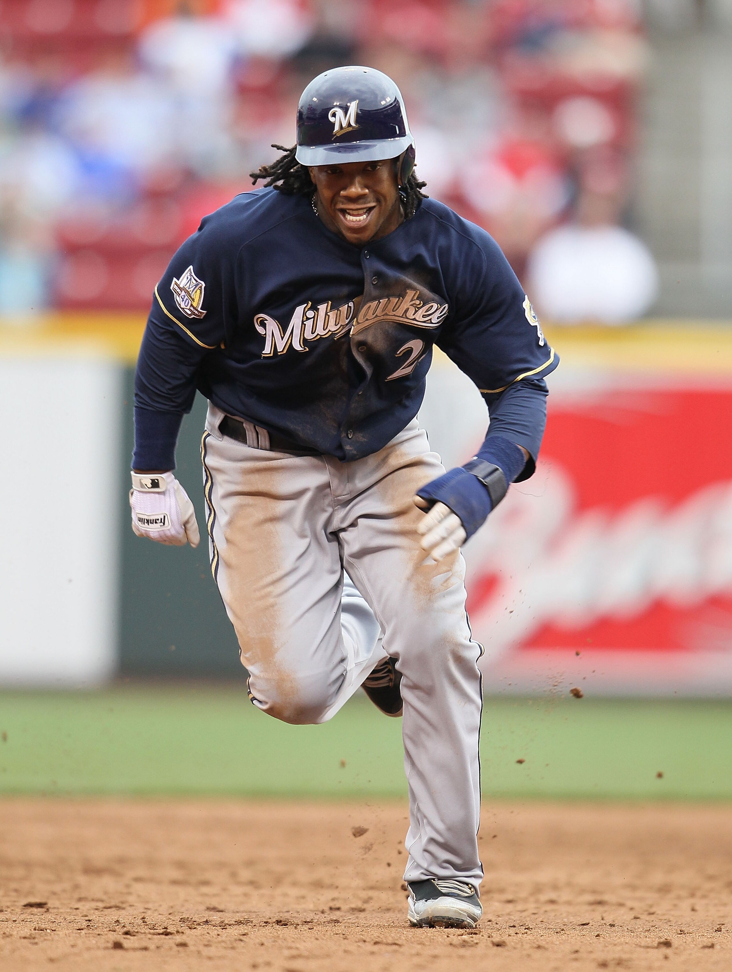 CINCINNATI - MAY 18:  Rickie Weeks #23 of the Milwaukee Brewers runs the bases during the game against the Cincinnati Reds at Great American Ball Park on May 18, 2010 in Cincinnati, Ohio.  (Photo by Andy Lyons/Getty Images)