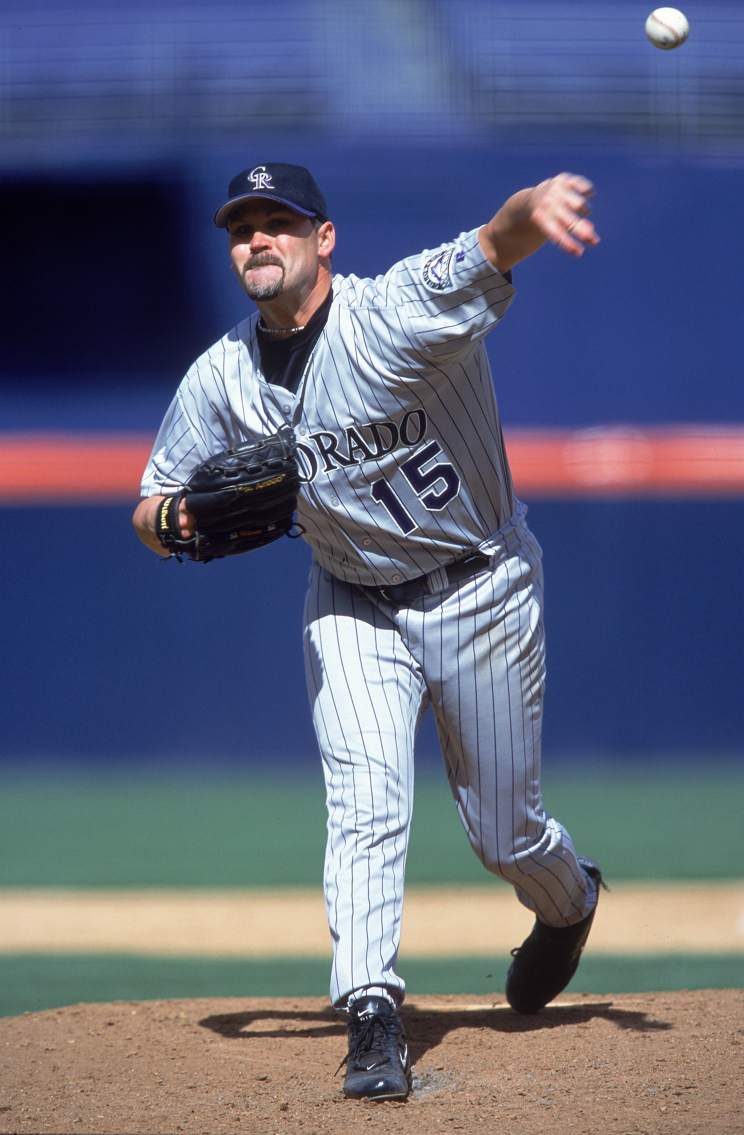 19 Apr 2001:  Denny Neagle #15 of the Colorado Rockies pitches during the game against the San Diego Padres at Qualcomm Park in San Diego, California. The Rockies defeated the Padres 4-0.Mandatory Credit: Donald Miralle  /Allsport