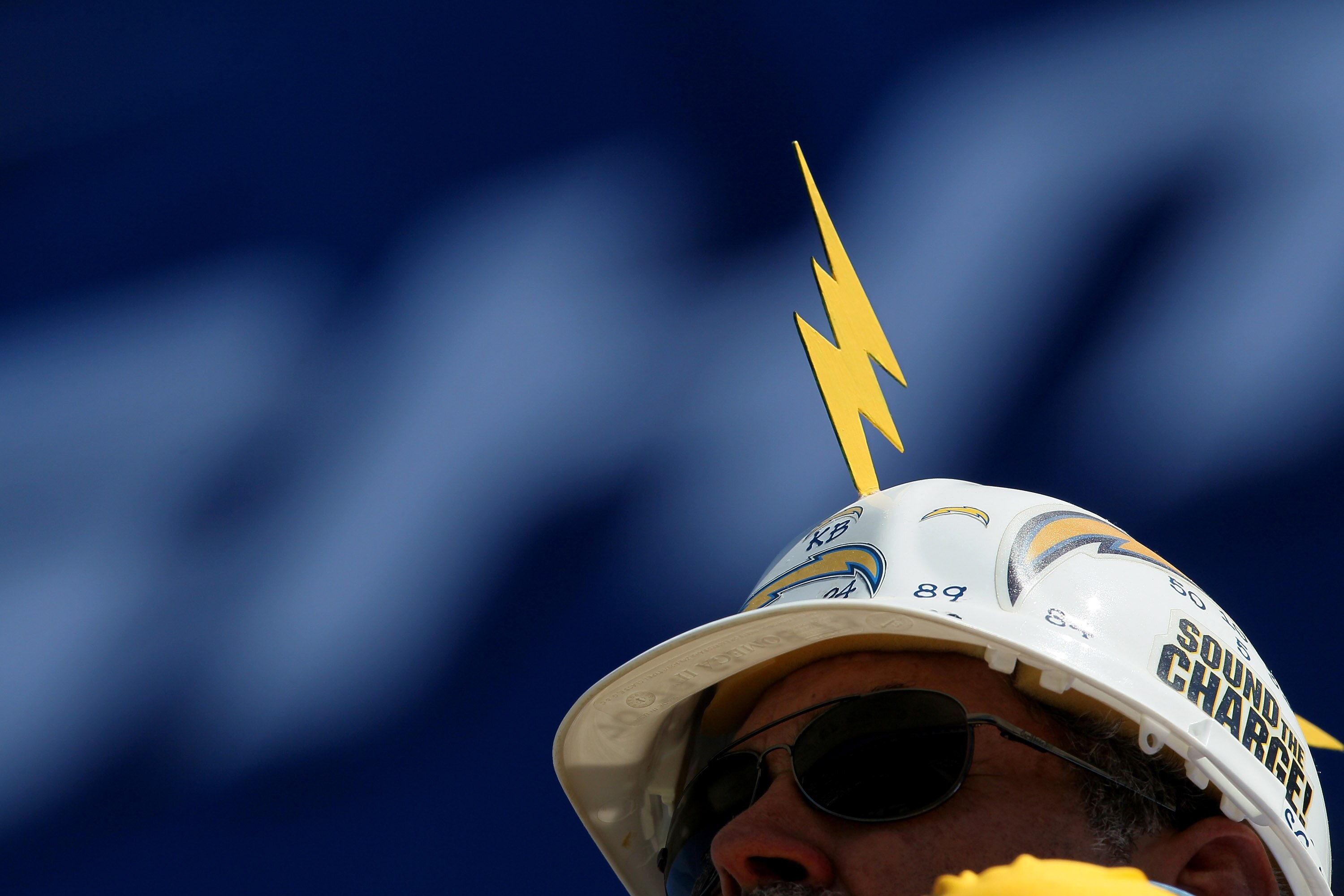 SAN DIEGO - SEPTEMBER 19:  A Charger fan looks on during the game between the Jacksonville Jaguars and the San Diego Chargers at Qualcomm Stadium on September 19, 2010 in San Diego, California.  (Photo by Stephen Dunn/Getty Images)