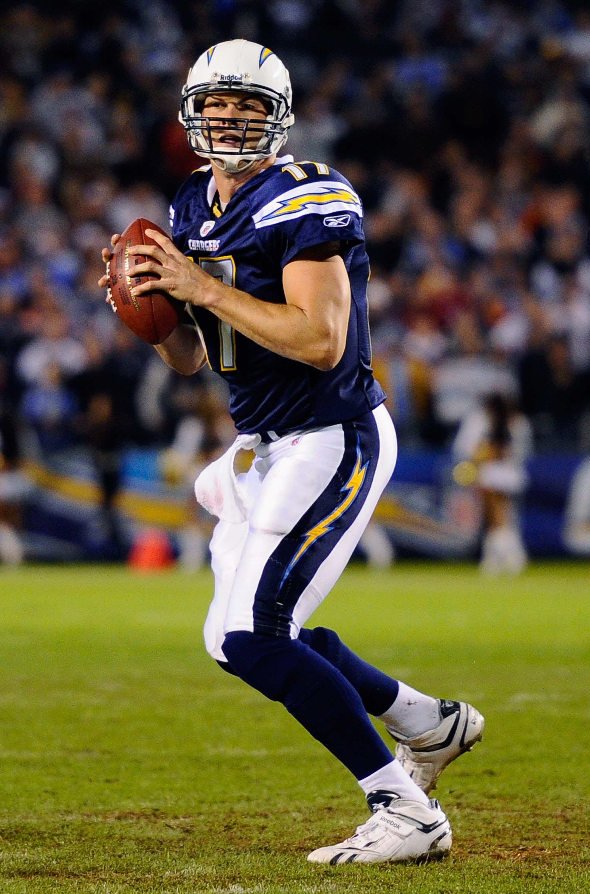 SAN DIEGO - NOVEMBER 22:  Quarterback Philip Rivers #17 of the San Diego Chargers in action  against Denver Broncos at Qualcomm Stadium on November 22, 2010 in San Diego, California.  (Photo by Kevork Djansezian/Getty Images)