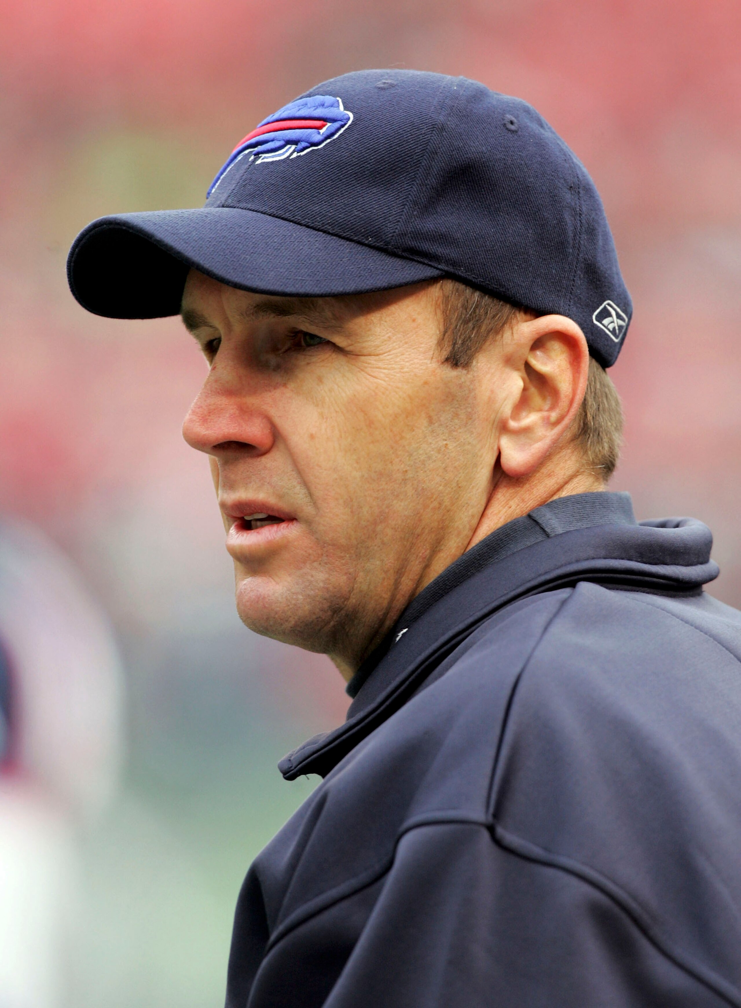 EAST RUTHERFORD, NJ - JANUARY 1: Head coach Mike Mularkey of the Buffalo Bills looks on during their game against the New York Jets on January 1, 2006 at Giants Stadium in East Rutherford, New Jersey.The Jets defeated the Bills 30-26.(Photo by Jim McIsaac EAST RUTHERFORD, NJ - JANUARY 1: Head coach Mike Mularkey of the Buffalo Bills looks on during their game against the New York Jets on January 1, 2006 at Giants Stadium in East Rutherford, New Jersey.The Jets defeated the Bills 30-26.(Photo by Jim McIsaac