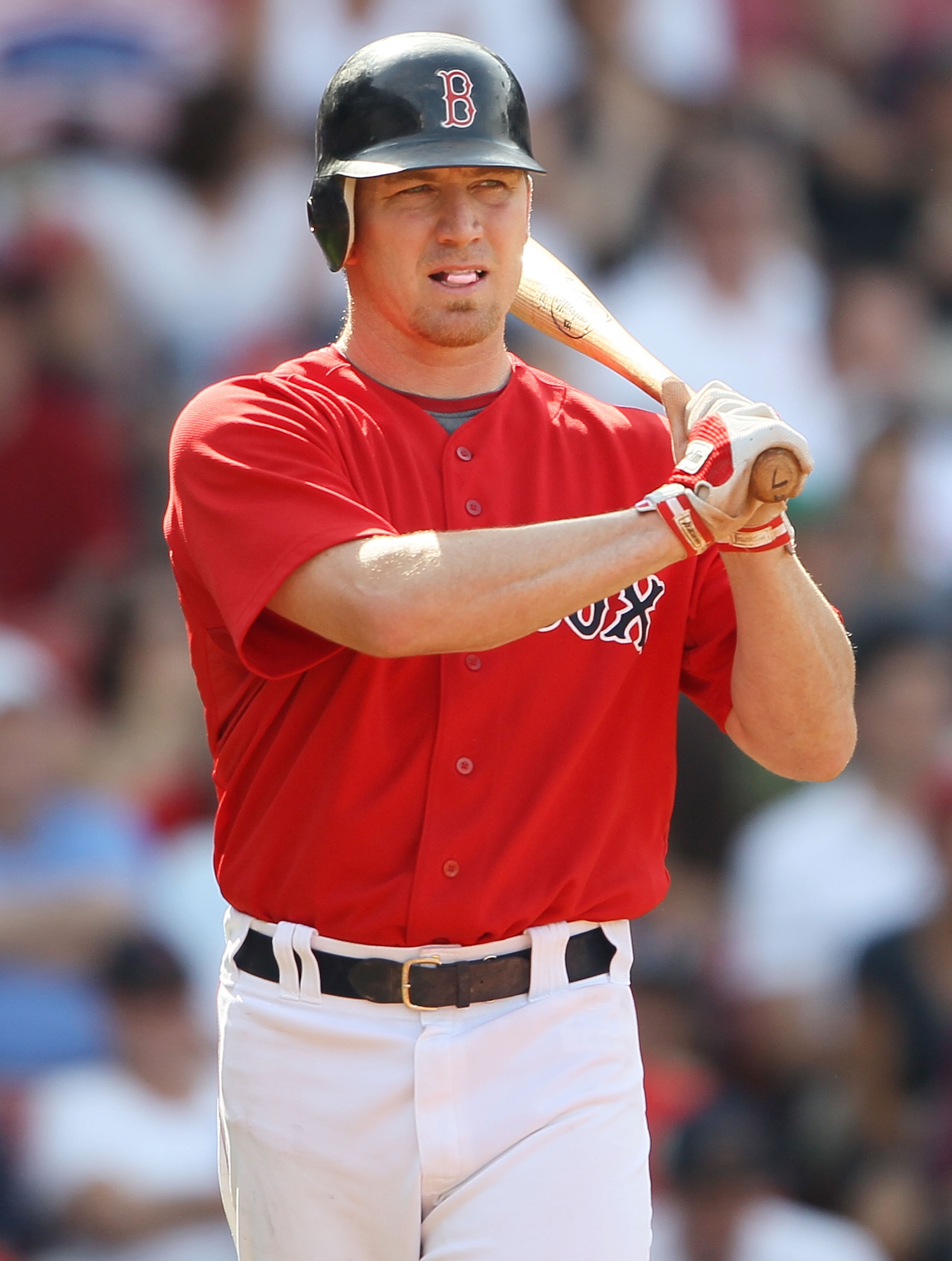BOSTON - JULY 04:  J.D. Drew #7 of the Boston Red Sox waits on deck against the Baltimore Orioles on July 4, 2010 at Fenway Park in Boston, Massachusetts. The Orioles defeated the Red Sox 6-1.  (Photo by Elsa/Getty Images)