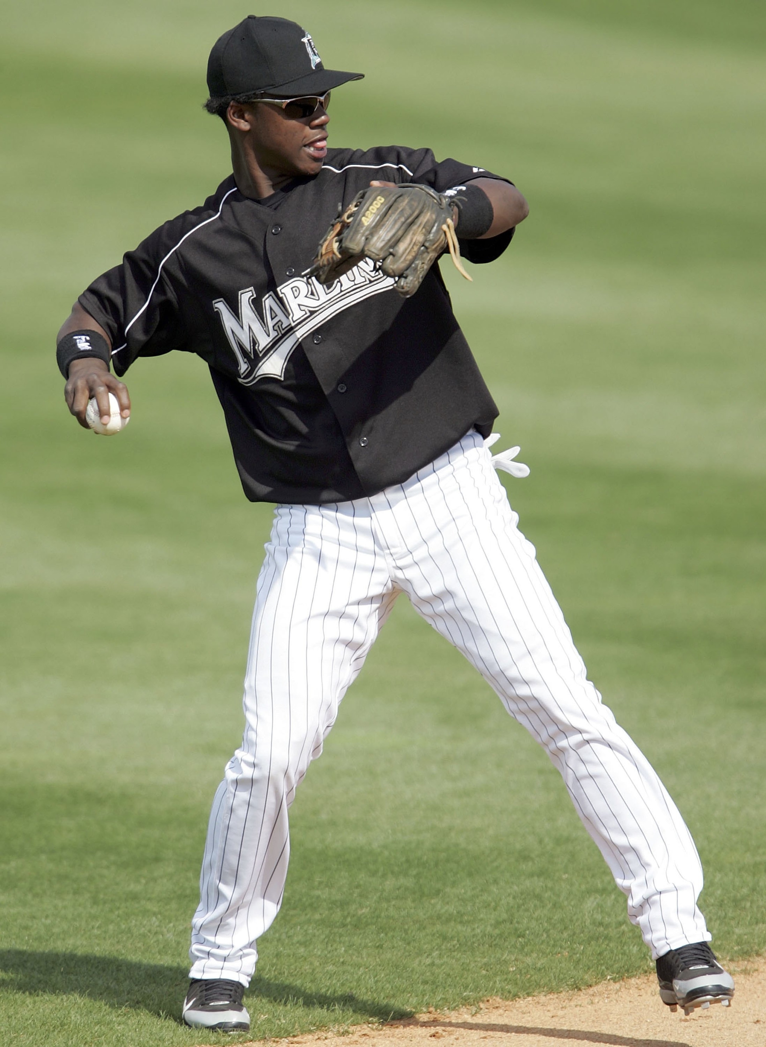 JUPITER, FL - MARCH 03:  Hanley Ramirez #2 of the Florida Marlins throws the ball to first base during the Major League Baseball Spring Training game against the Baltimore Orioles on March 3, 2006 at Roger Dean Stadium in Jupiter, Florida. The Marlins def
