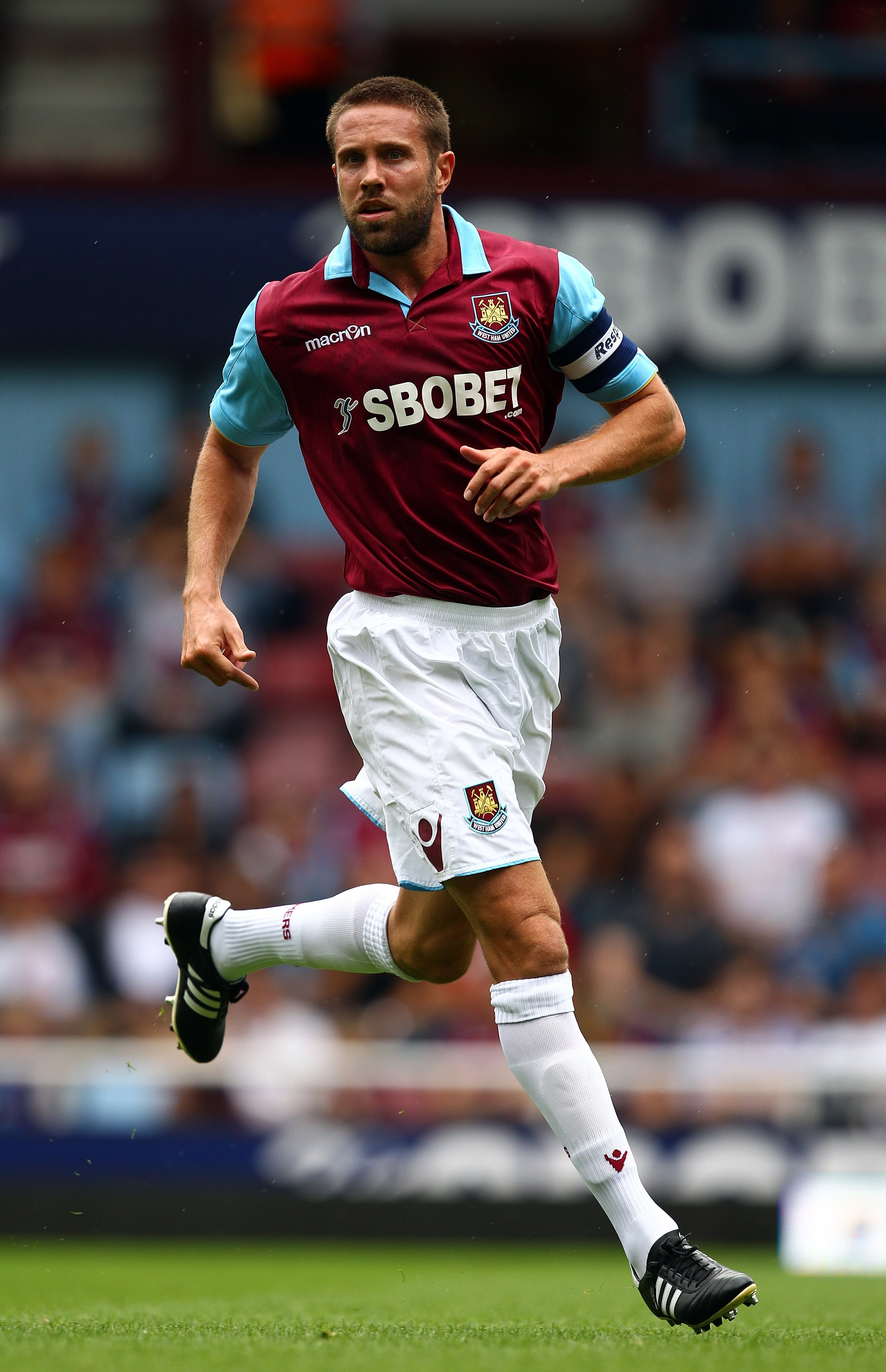 LONDON, ENGLAND - AUGUST 07:  Matthew Upson of West Ham in action during the pre-season friendly match between West Ham United and Deportivo La Coruna at Upton Park on August 7, 2010 in London, England.  (Photo by Richard Heathcote/Getty Images)