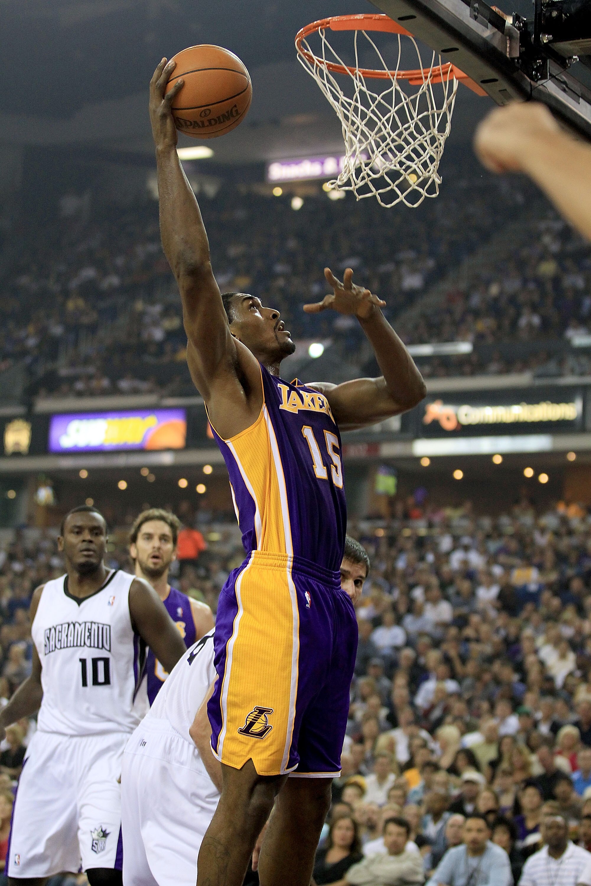 SACRAMENTO, CA - NOVEMBER 03:  Ron Artest #15 of the Los Angeles Lakers in action against the Sacramento Kings at ARCO Arena on November 3, 2010 in Sacramento, California.  NOTE TO USER: User expressly acknowledges and agrees that, by downloading and or u