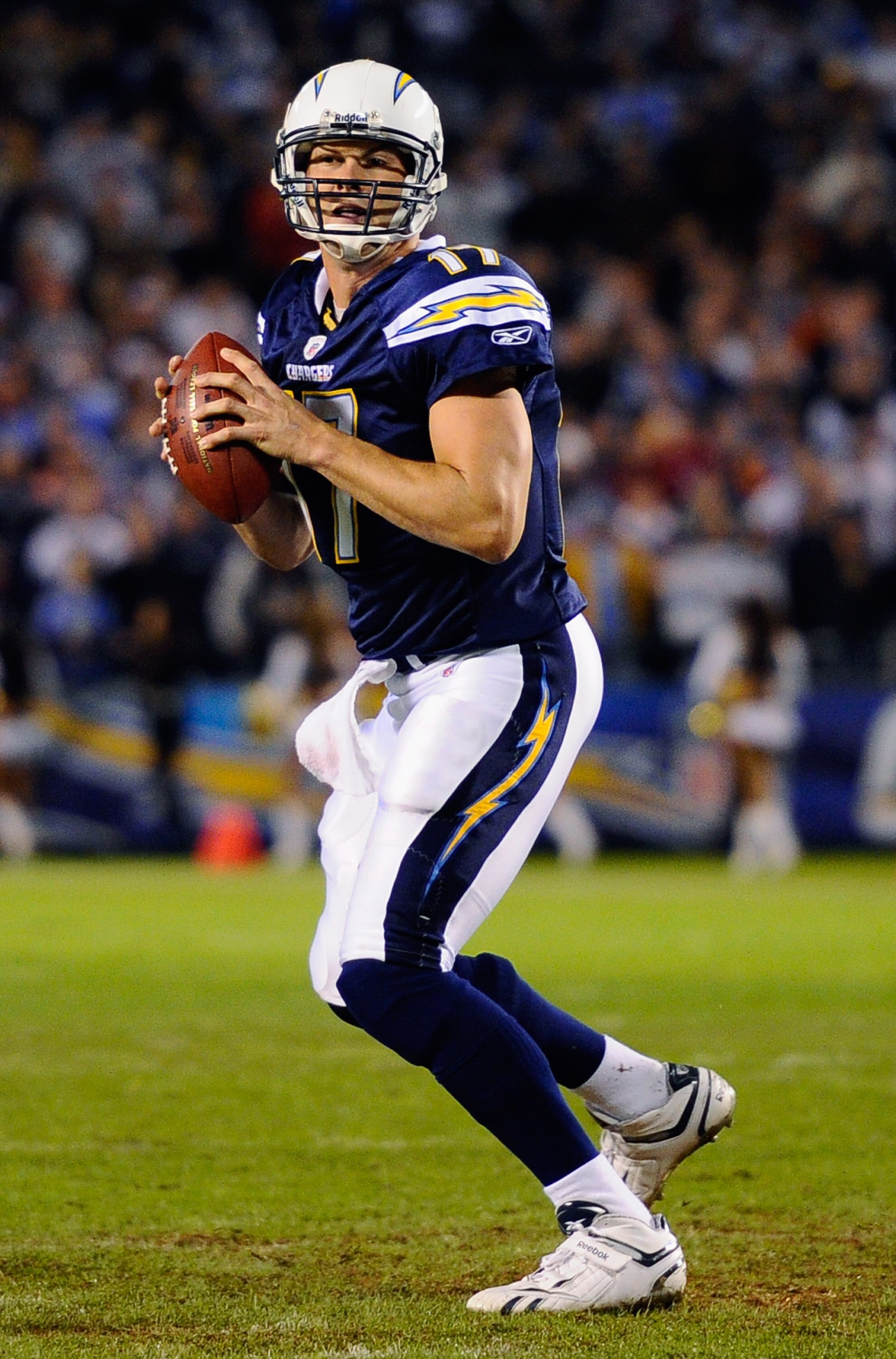 SAN DIEGO - NOVEMBER 22:  Quarterback Philip Rivers #17 of the San Diego Chargers in action  against Denver Broncos at Qualcomm Stadium on November 22, 2010 in San Diego, California.  (Photo by Kevork Djansezian/Getty Images)