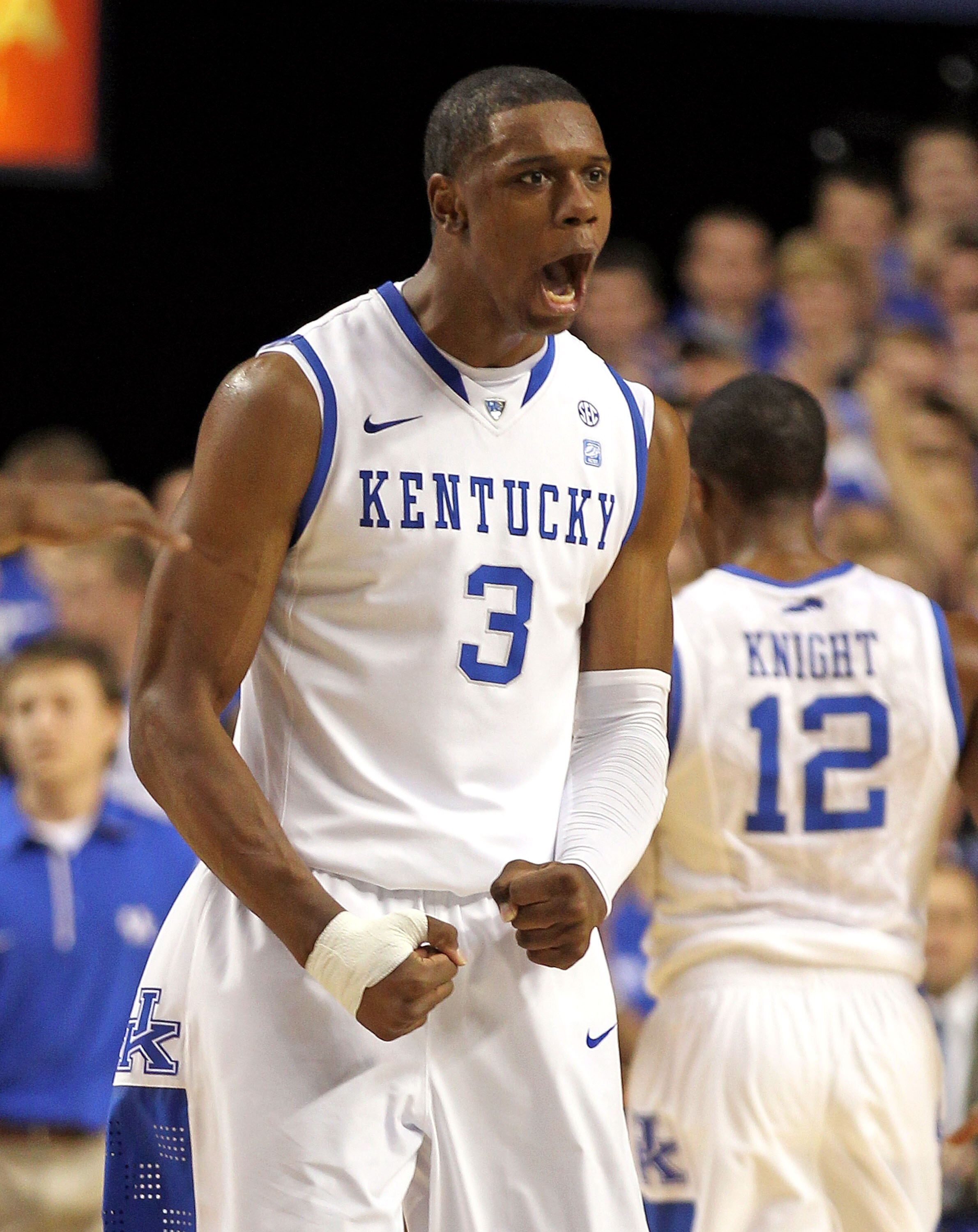 LEXINGTON, KY - NOVEMBER 12: Terrence Jones #3 of the Kentucky Wildcats celebrates during the game against East Tennessee State Buccaneers at Rupp Arena on November 12, 2010 in Lexington, Kentucky.  (Photo by Andy Lyons/Getty Images)