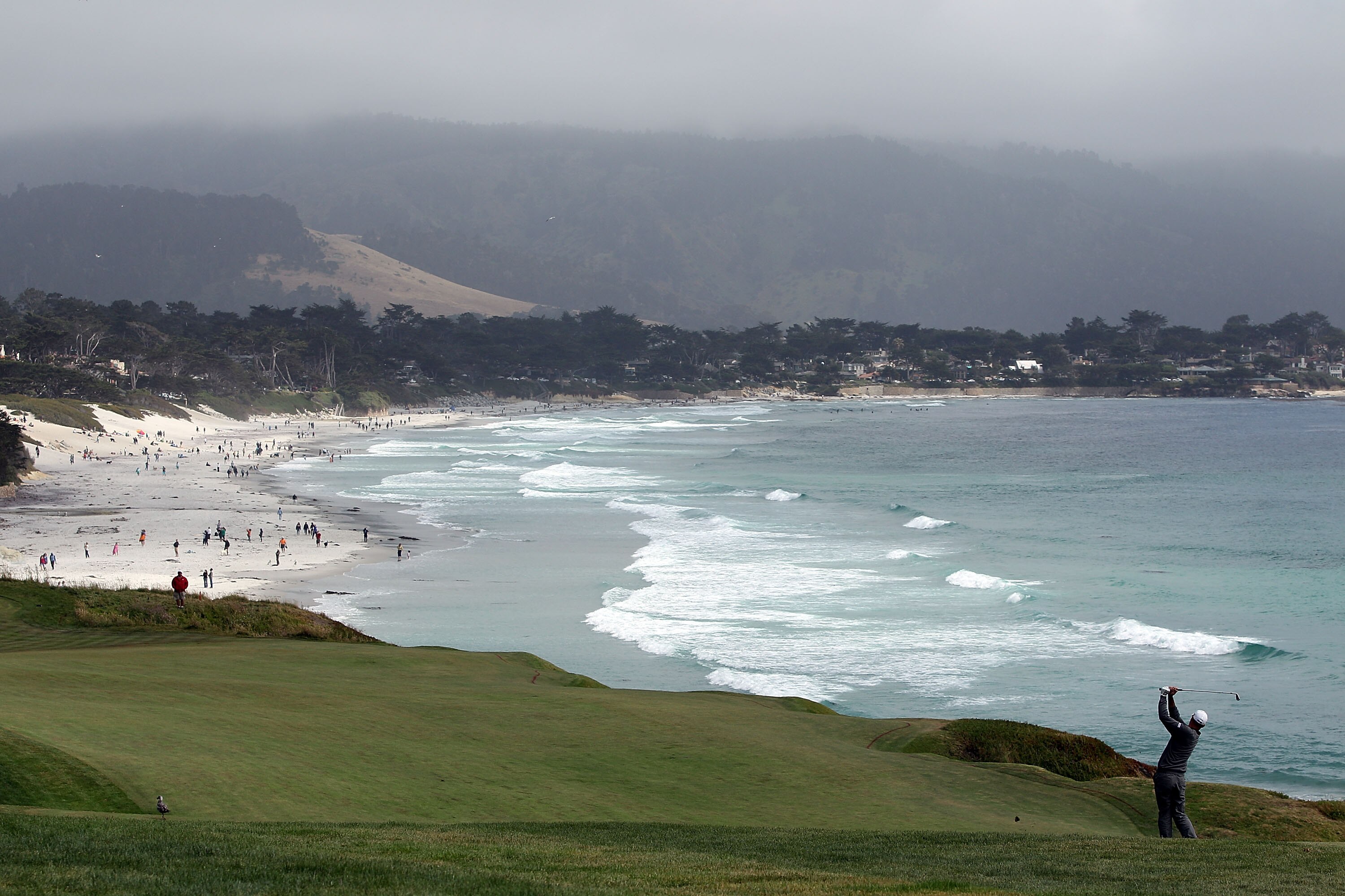 PEBBLE BEACH, CA - JUNE 20:  Gregory Havret of France watches his second shot on the ninth hole during the final round of the 110th U.S. Open at Pebble Beach Golf Links on June 20, 2010 in Pebble Beach, California.  (Photo by Donald Miralle/Getty Images)