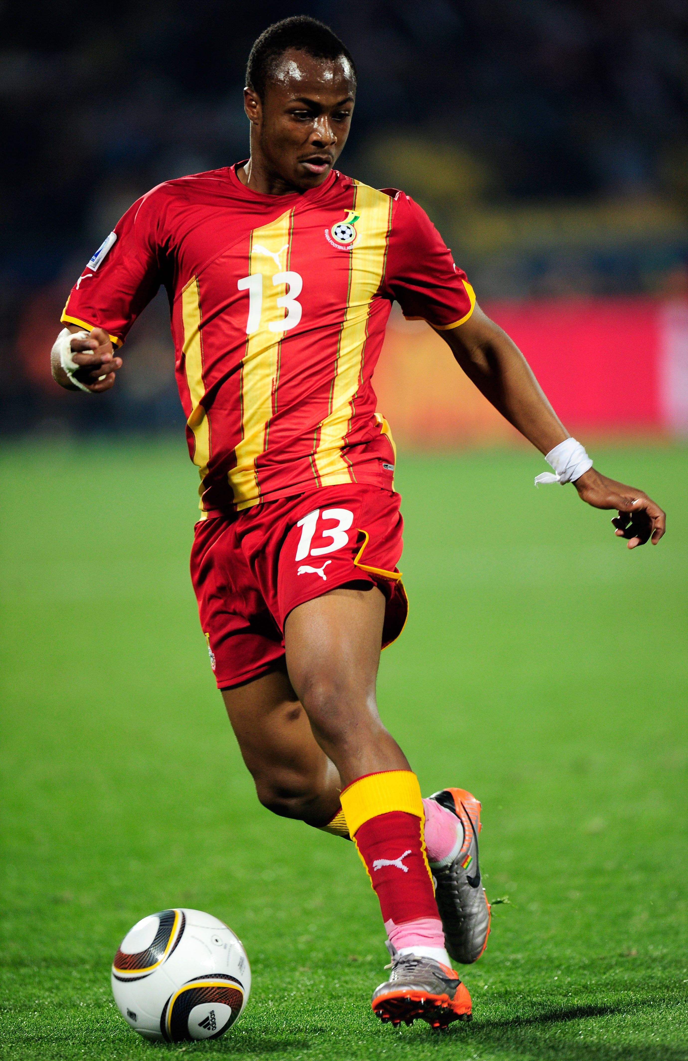 RUSTENBURG, SOUTH AFRICA - JUNE 26: Andre Ayew of Ghana in action during the 2010 FIFA World Cup South Africa Round of Sixteen match between USA and Ghana at Royal Bafokeng Stadium on June 26, 2010 in Rustenburg, South Africa.  (Photo by Stuart Franklin/G