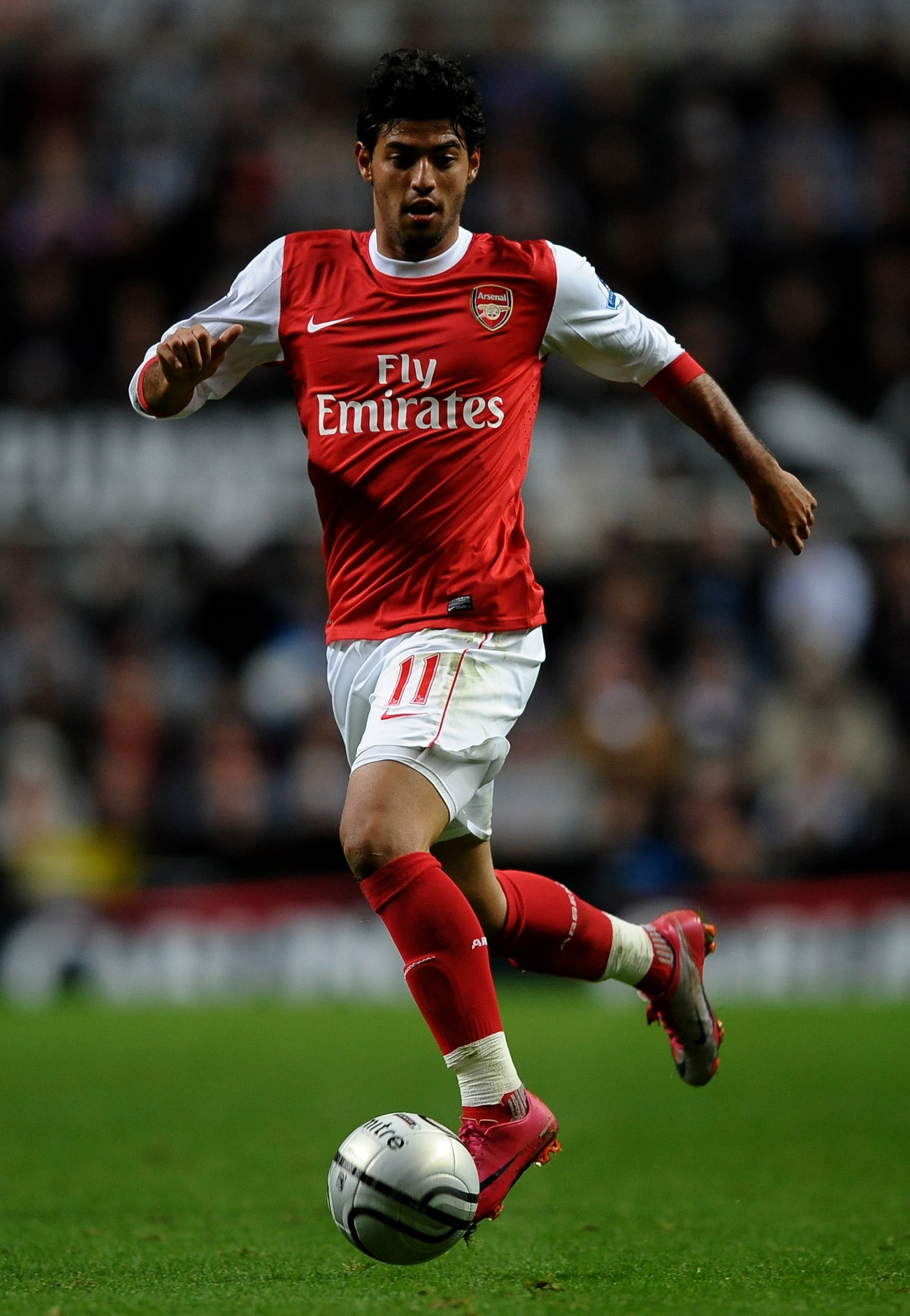 NEWCASTLE, UNITED KINGDOM - OCTOBER 27:  Carlos Vela of Arsenal in action during the Carling Cup Fourth Round match between Newcastle United and Arsenal at St James' Park on October 27, 2010 in Newcastle, England. (Photo by Laurence Griffiths/Getty Images