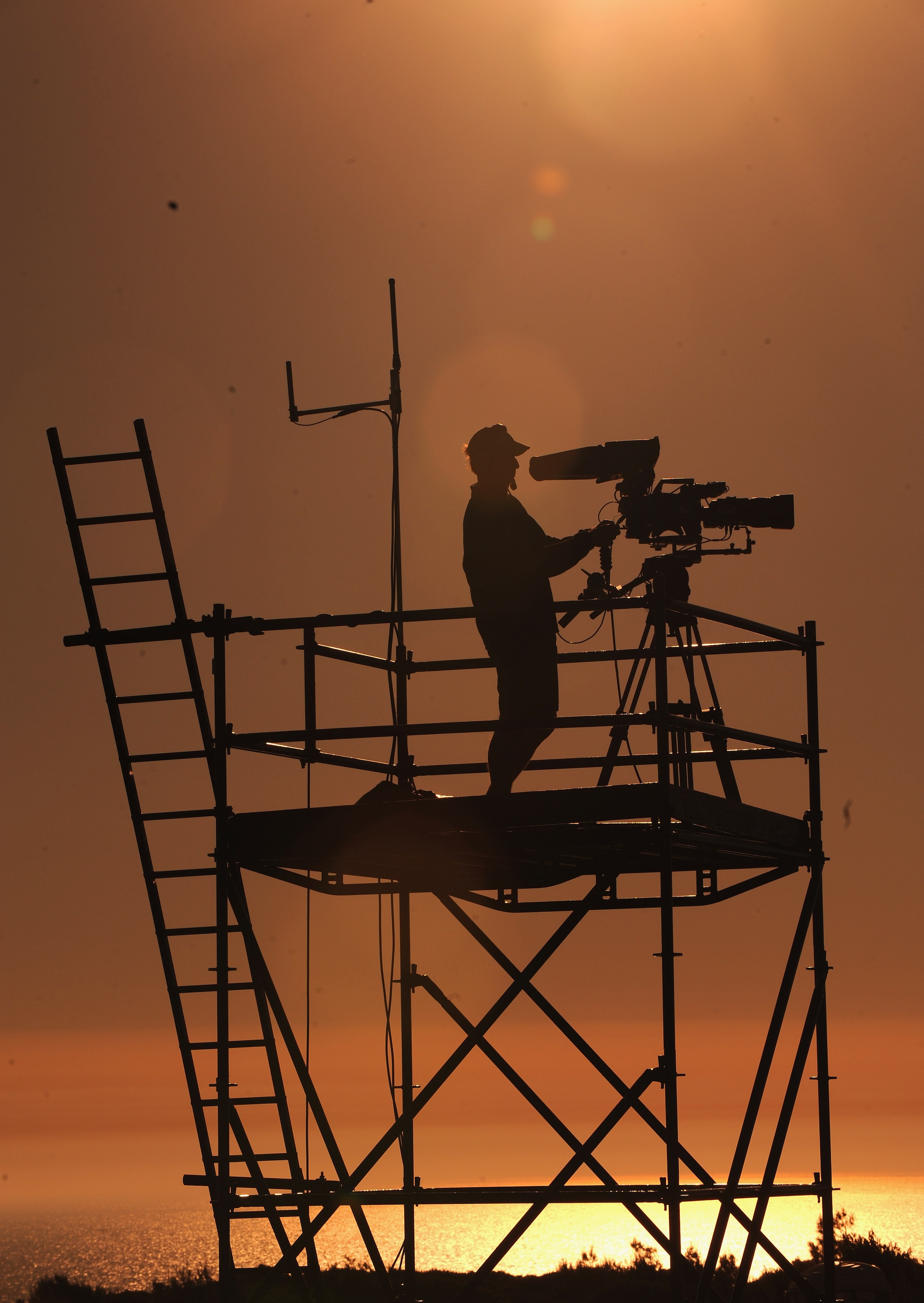 CASCAIS, PORTUGAL - APRIL 04:  A television camera man during second round of The Estoril Open de Portugal The Oitavos Dunes Golf Course on April 4, 2008 in Cascais, Portugal.  (Photo by Stuart Franklin/Getty Images)