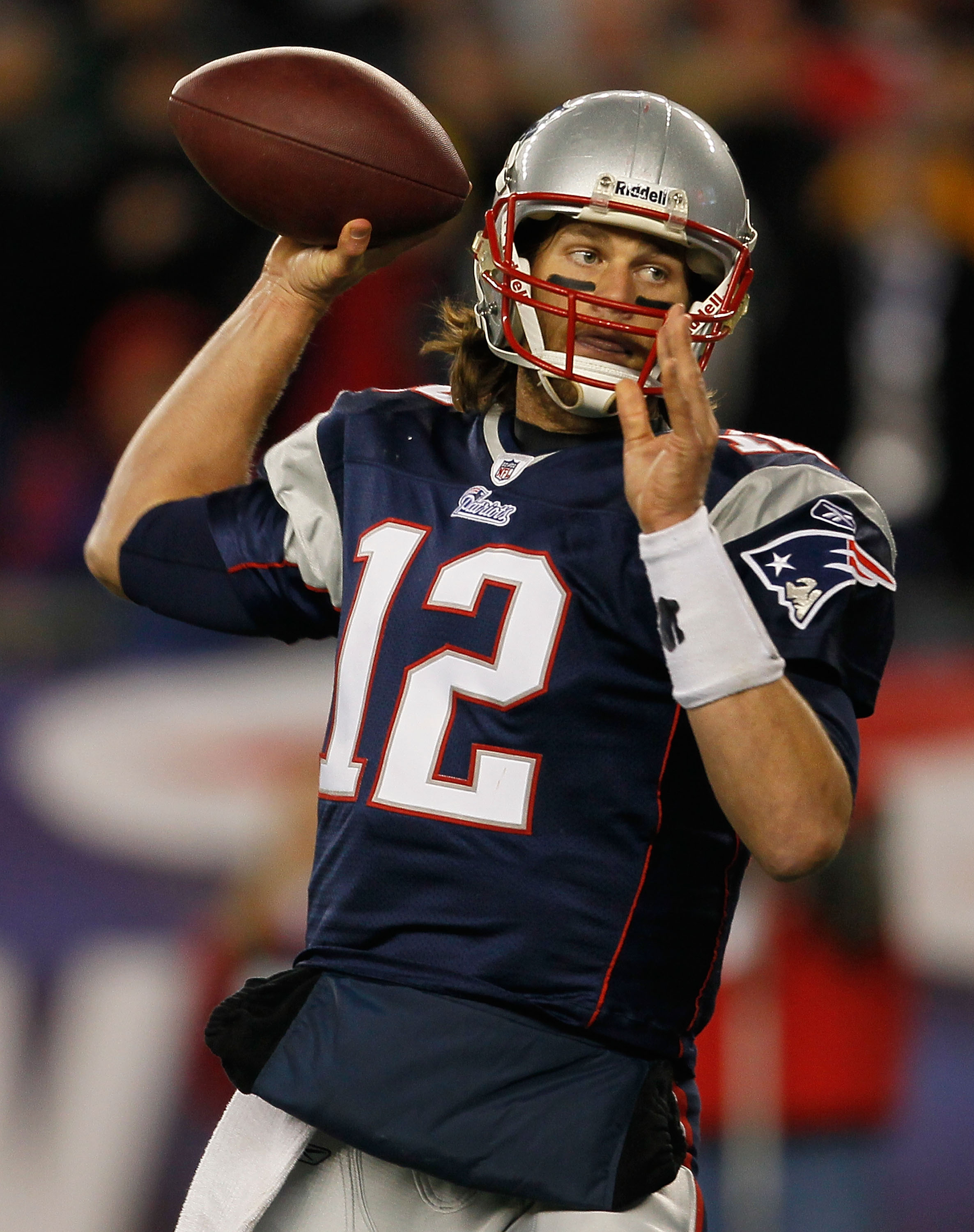 FOXBORO, MA - NOVEMBER 21:  Tom Brady #12 of the New England Patriots throw a pass during a game with the Indianapolis Colts at Gillette Stadium on November 21, 2010 in Foxboro, Massachusetts. (Photo by Jim Rogash/Getty Images)