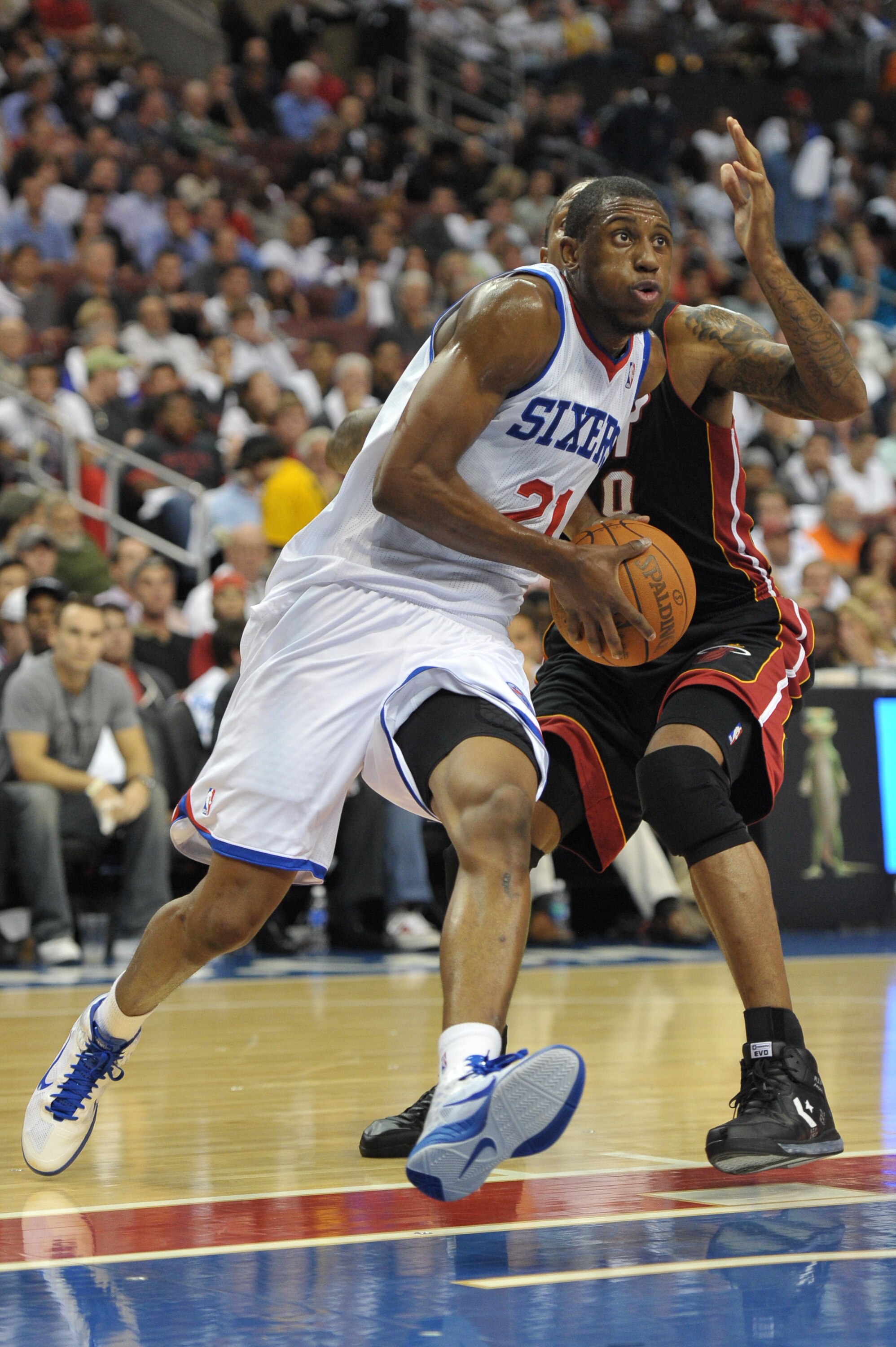 PHILADELPHIA - OCTOBER 27: Evan Turner #12 of the Philadelphia 76ers in action during the game against the Miami Heat at the Wells Fargo Center on October 27, 2010 in Philadelphia, Pennsylvania. NOTE TO USER: User expressly acknowledges and agrees that, b