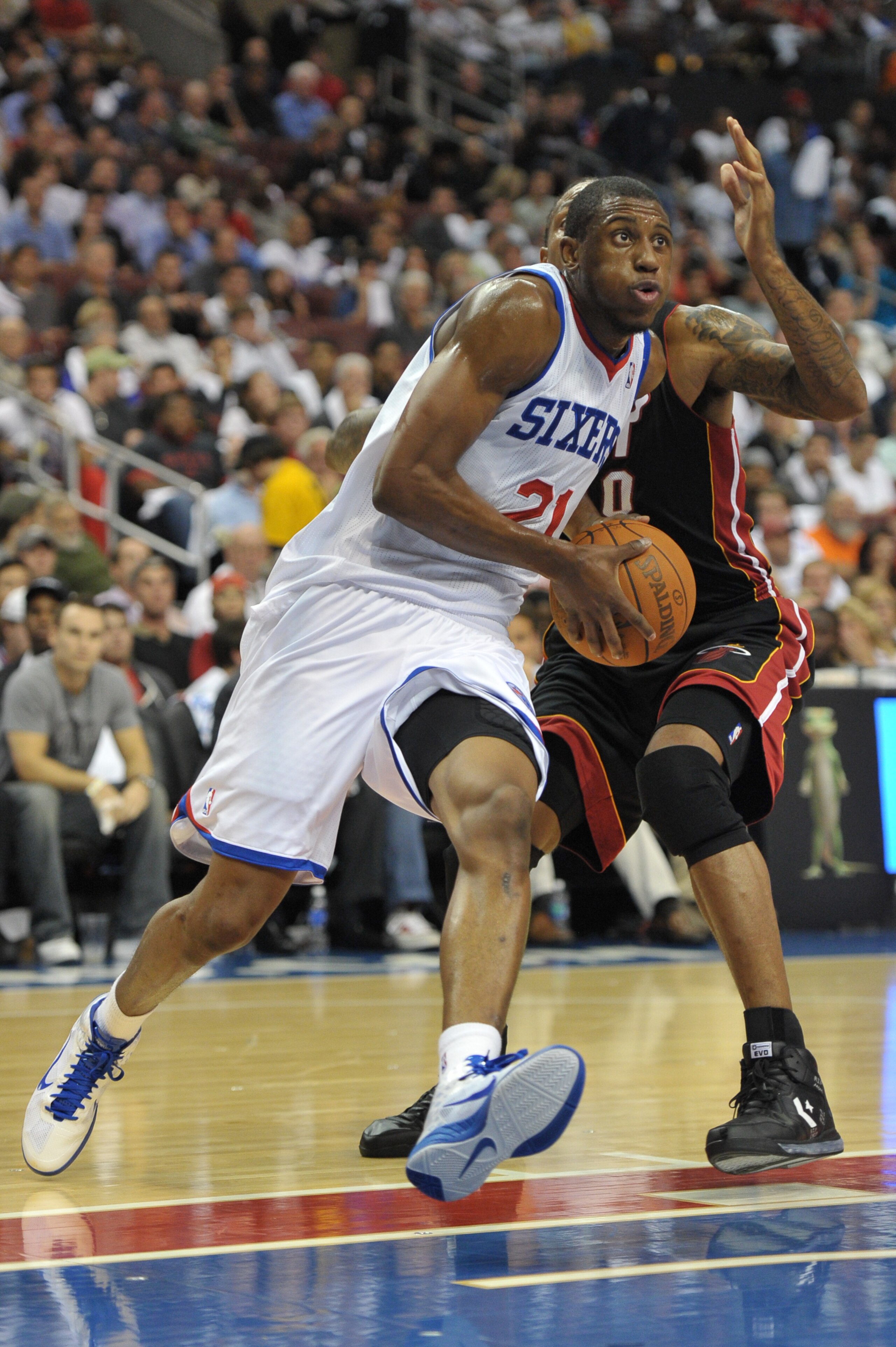 PHILADELPHIA - OCTOBER 27: Evan Turner #12 of the Philadelphia 76ers in action during the game against the Miami Heat at the Wells Fargo Center on October 27, 2010 in Philadelphia, Pennsylvania. NOTE TO USER: User expressly acknowledges and agrees that, b