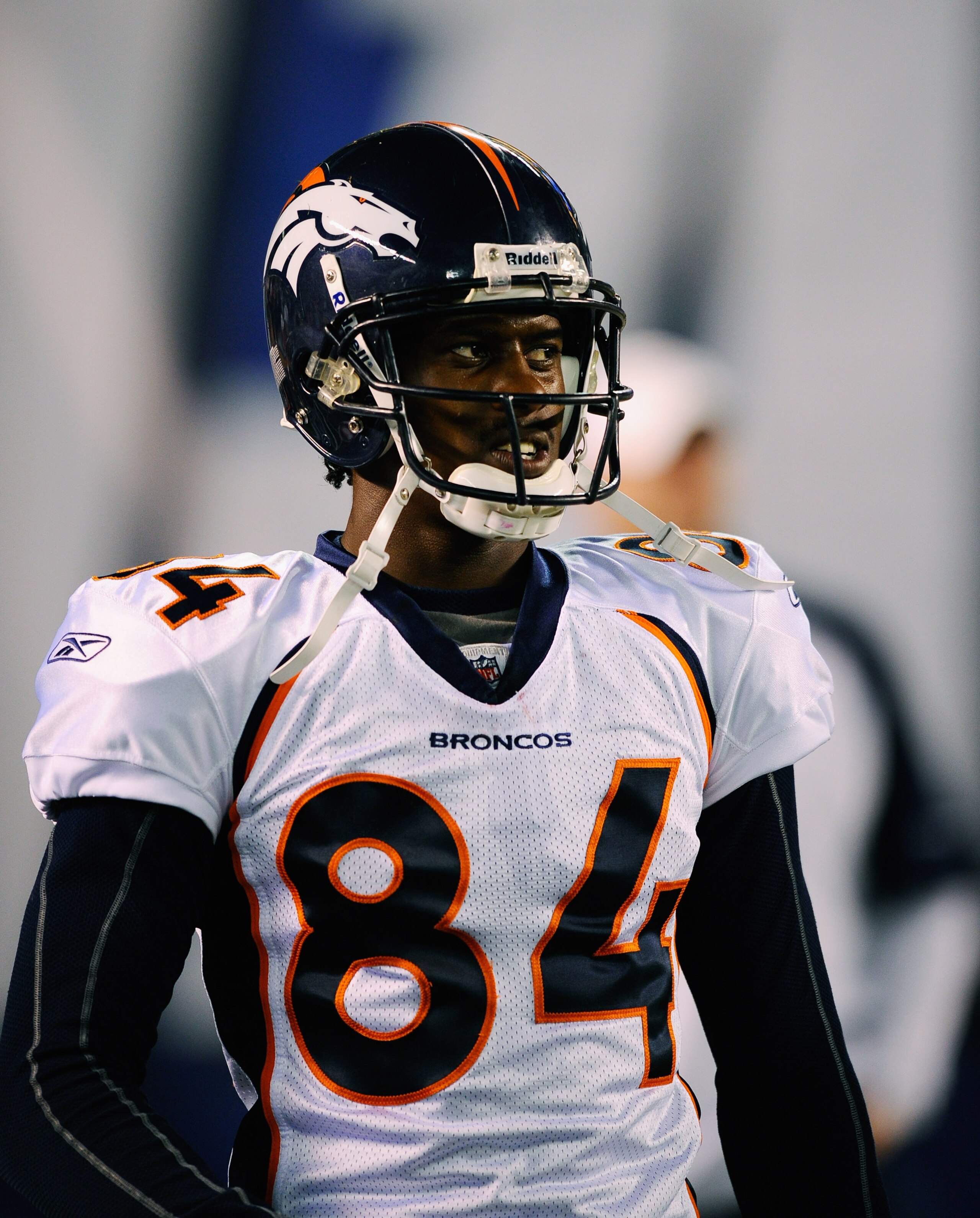 SAN DIEGO - NOVEMBER 22: Wide receiver Brandon Lloyd #84 of the Denver Broncos warms up prior to the start of the football game against San Diego Chargers at Qualcomm Stadium on November 22, 2010 in San Diego, California. (Photo by Kevork Djansezian/Get SAN DIEGO - NOVEMBER 22: Wide receiver Brandon Lloyd #84 of the Denver Broncos warms up prior to the start of the football game against San Diego Chargers at Qualcomm Stadium on November 22, 2010 in San Diego, California. (Photo by Kevork Djansezian/Get