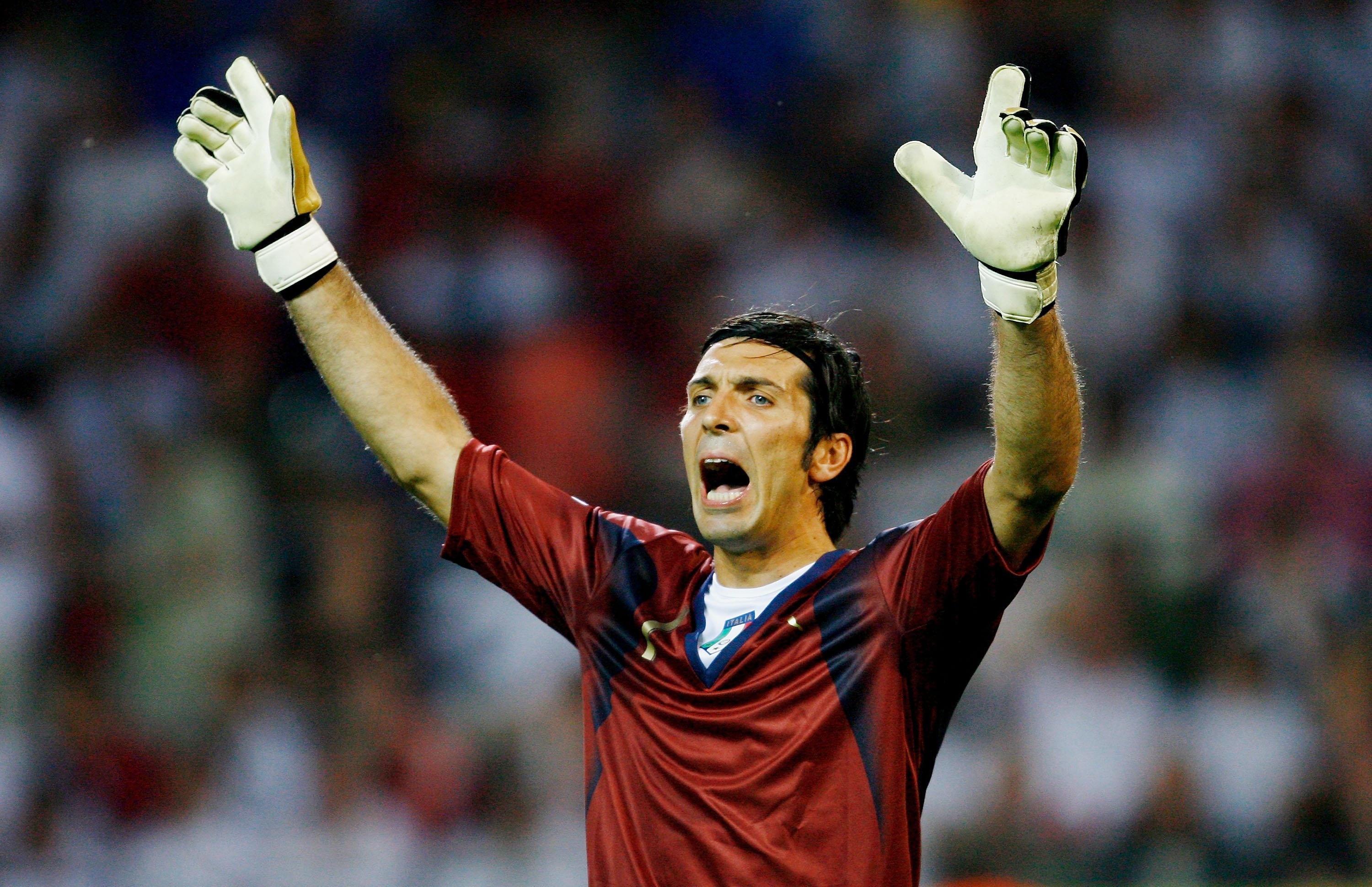DORTMUND, GERMANY - JULY 04: Gianluigi Buffon of Italy gestures during the FIFA World Cup Germany 2006 Semi-final match between Germany and Italy played at the Stadium Dortmund on July 04, 2006 in Dortmund, Germany.  (Photo by Shaun Botterill/Getty Images