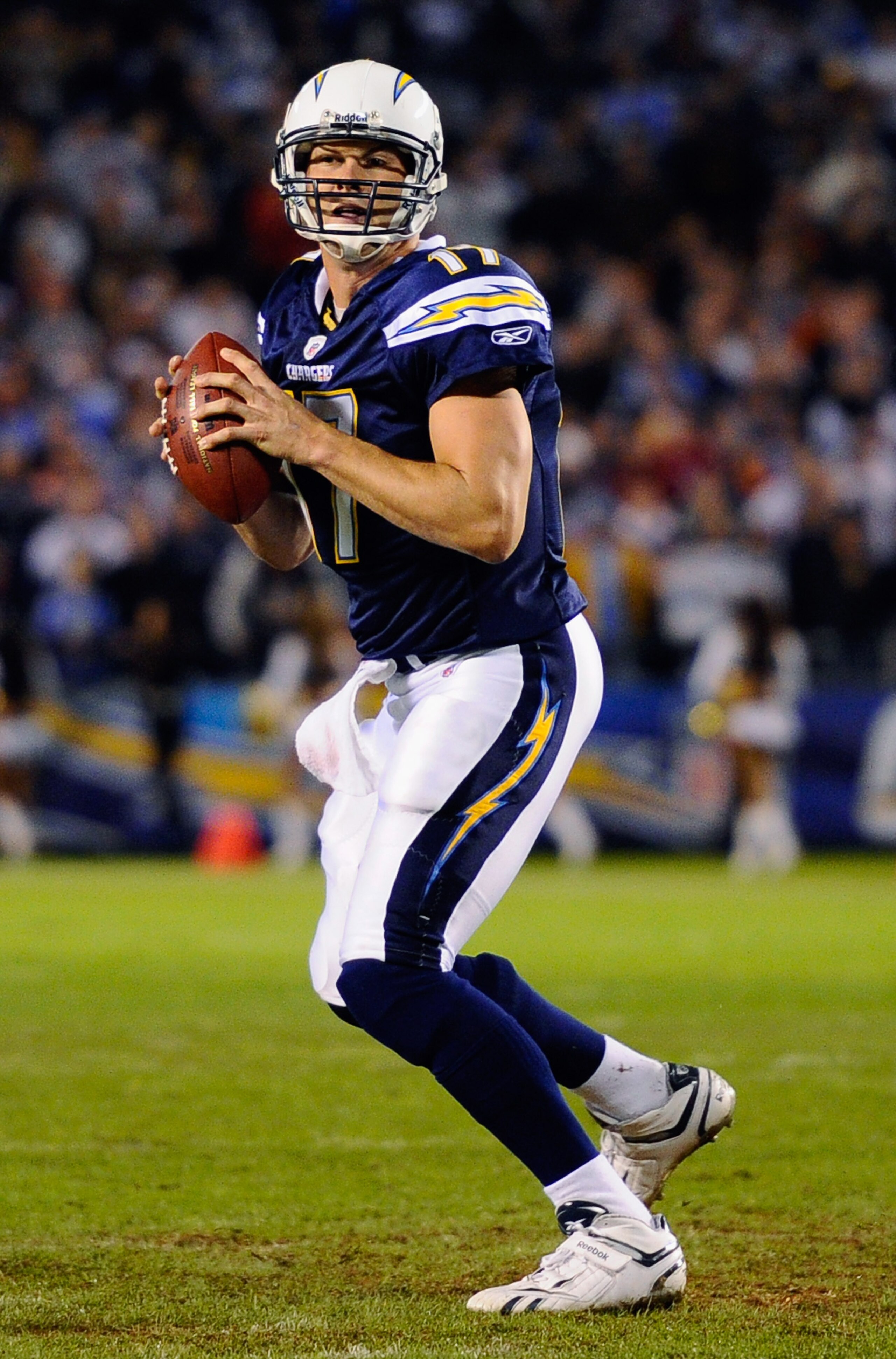 SAN DIEGO - NOVEMBER 22:  Quarterback Philip Rivers #17 of the San Diego Chargers in action  against Denver Broncos at Qualcomm Stadium on November 22, 2010 in San Diego, California.  (Photo by Kevork Djansezian/Getty Images)