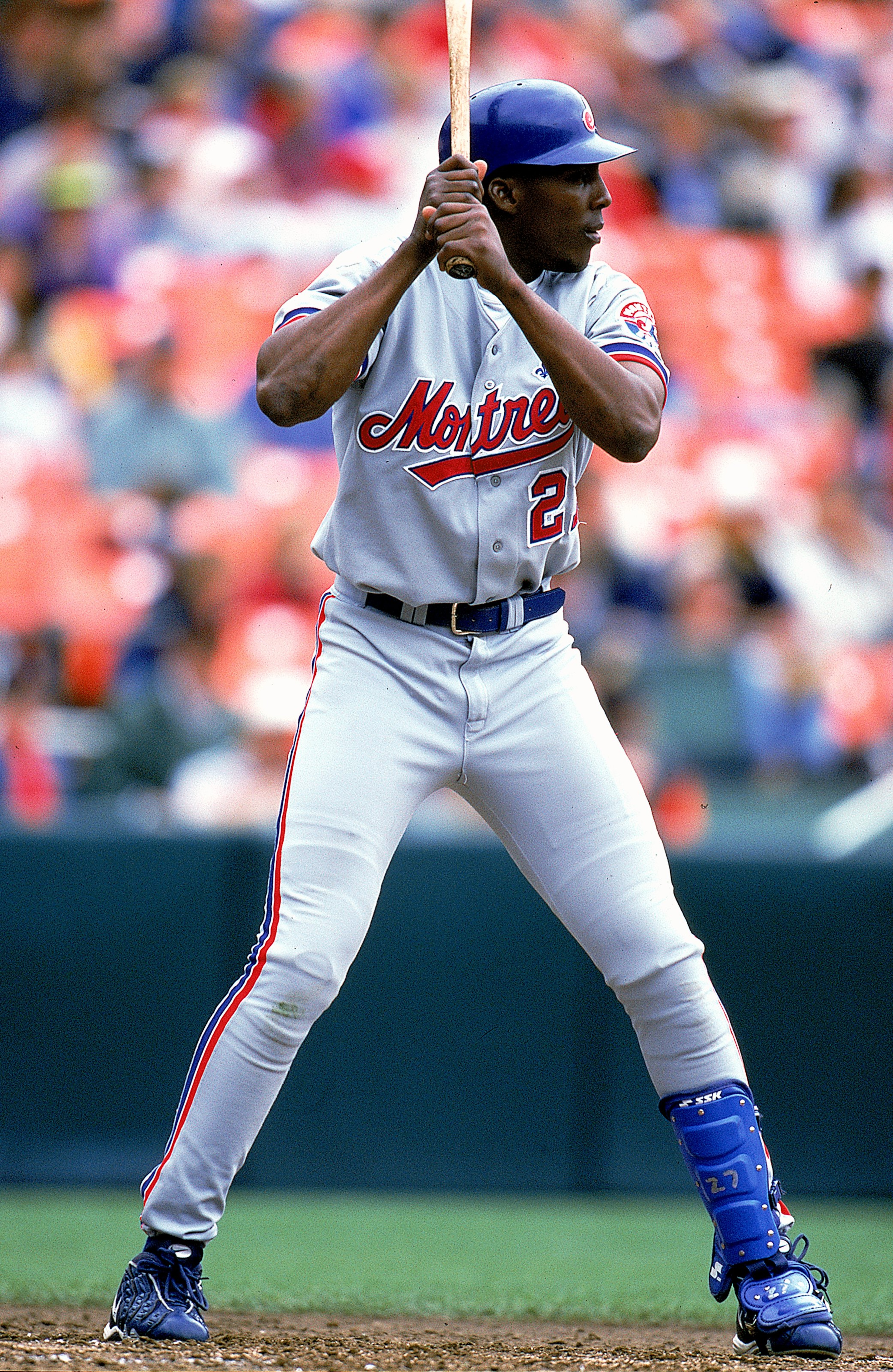 18 Aug 1999: Vladimir Guerrero #27 of the Montreal Expos stands ready at bat during the game against the San Francisco Giants at 3Com Park in San Francisco, California. The Giants defeated the Expos 5-4. Mandatory Credit: Jed Jacobsohn  /Allsport