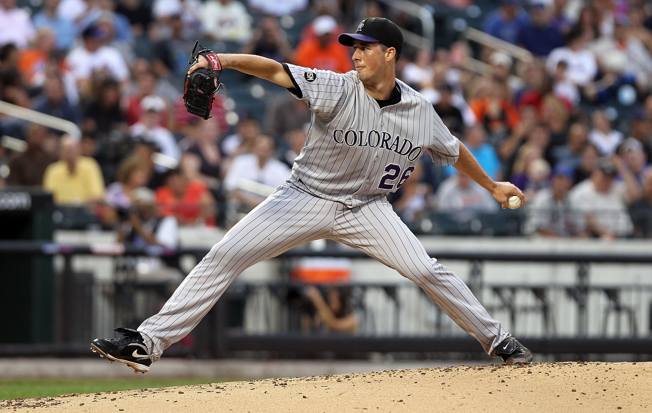NEW YORK - AUGUST 11: Jeff Francis #26 of the Colorado Rockies pitches against the New York Mets at Citi Field on August 11, 2010 in the Flushing neighborhood of the Queens borough of New York City. (Photo by Nick Laham/Getty Images) NEW YORK - AUGUST 11: Jeff Francis #26 of the Colorado Rockies pitches against the New York Mets at Citi Field on August 11, 2010 in the Flushing neighborhood of the Queens borough of New York City. (Photo by Nick Laham/Getty Images)
