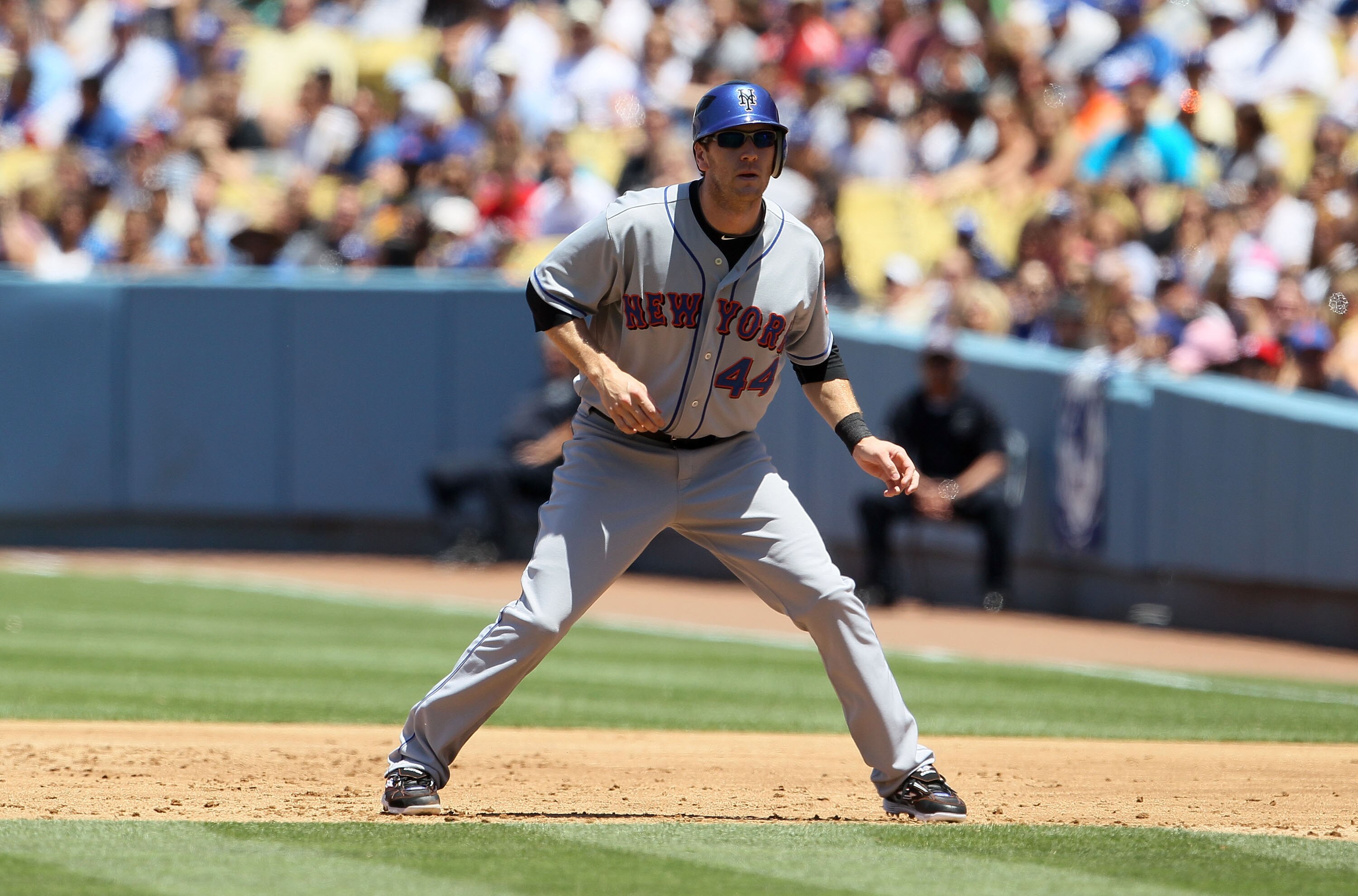 LOS ANGELES, CA - JULY 24:  Jason Bay #44 of the New York Mets plays against the Los Angeles Dodgers at Dodger Stadium on July 24, 2010 in Los Angeles, California.  (Photo by Jeff Gross/Getty Images)
