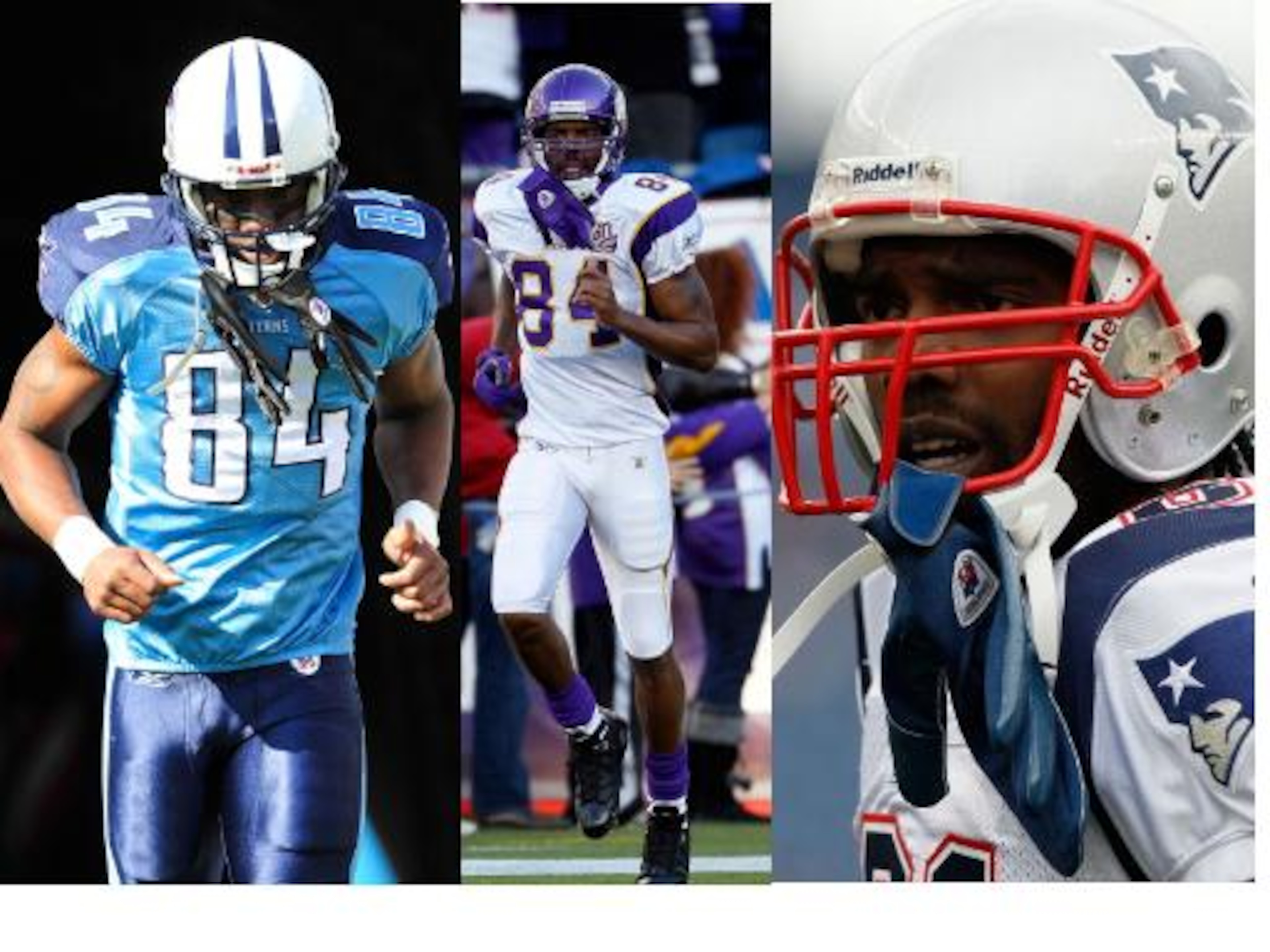 The Three Faces of Randy Moss in 2010.