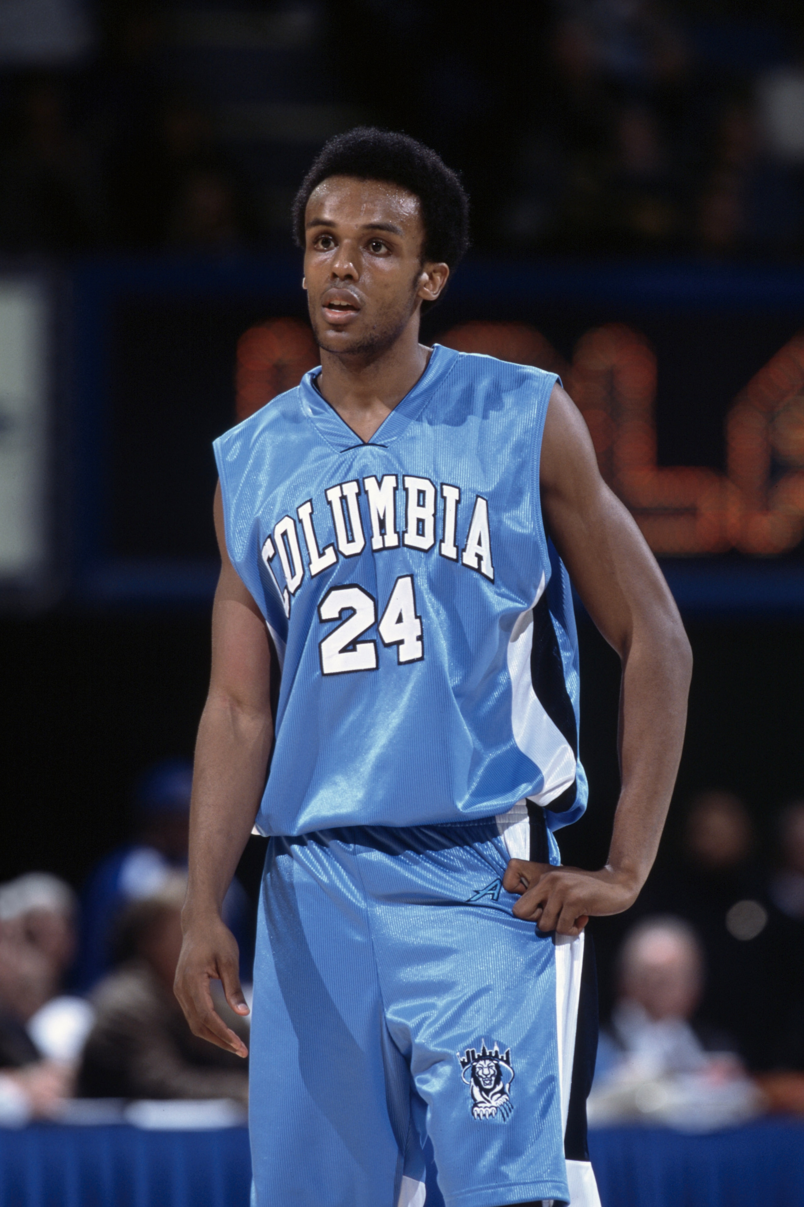 27 Dec 2001:  Guard Tito Hill #24 of the Columbia Lions looks on against the UCLA Bruins during the NCAA basketball game at Pauley Pavilion in Los Angeles, California.  The Bruins defeated the Lions 64-55.Mandatory Credit:  Jeff Gross/Getty Images