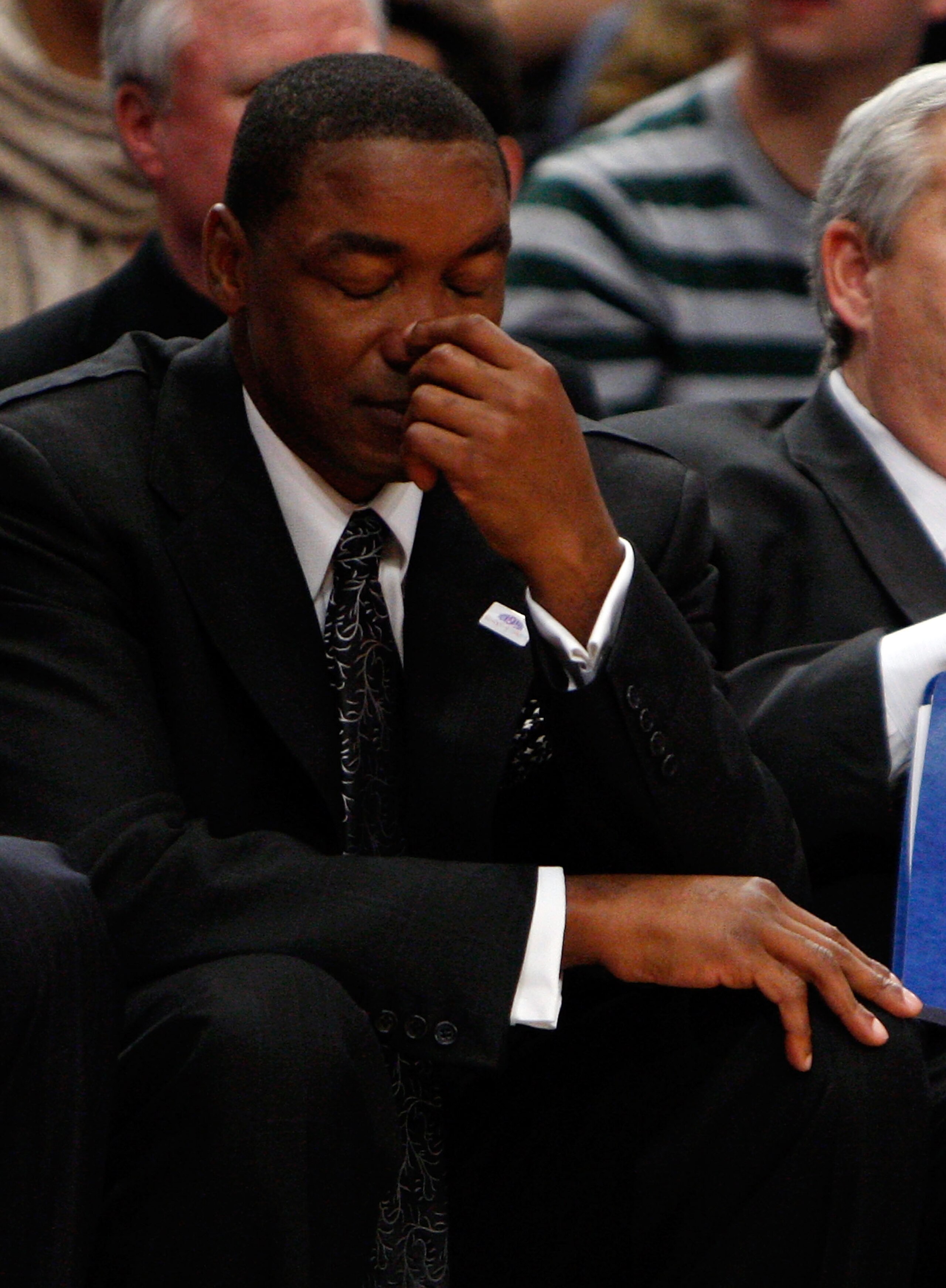 NEW YORK - MARCH 08:  Head coach Isiah Thomas of the New York Knicks watches from the sideline against the Portland Trail Blazers at Madison Square Garden March 8, 2008 in New York City. NOTE TO USER: User expressly acknowledges and agrees that, by downlo