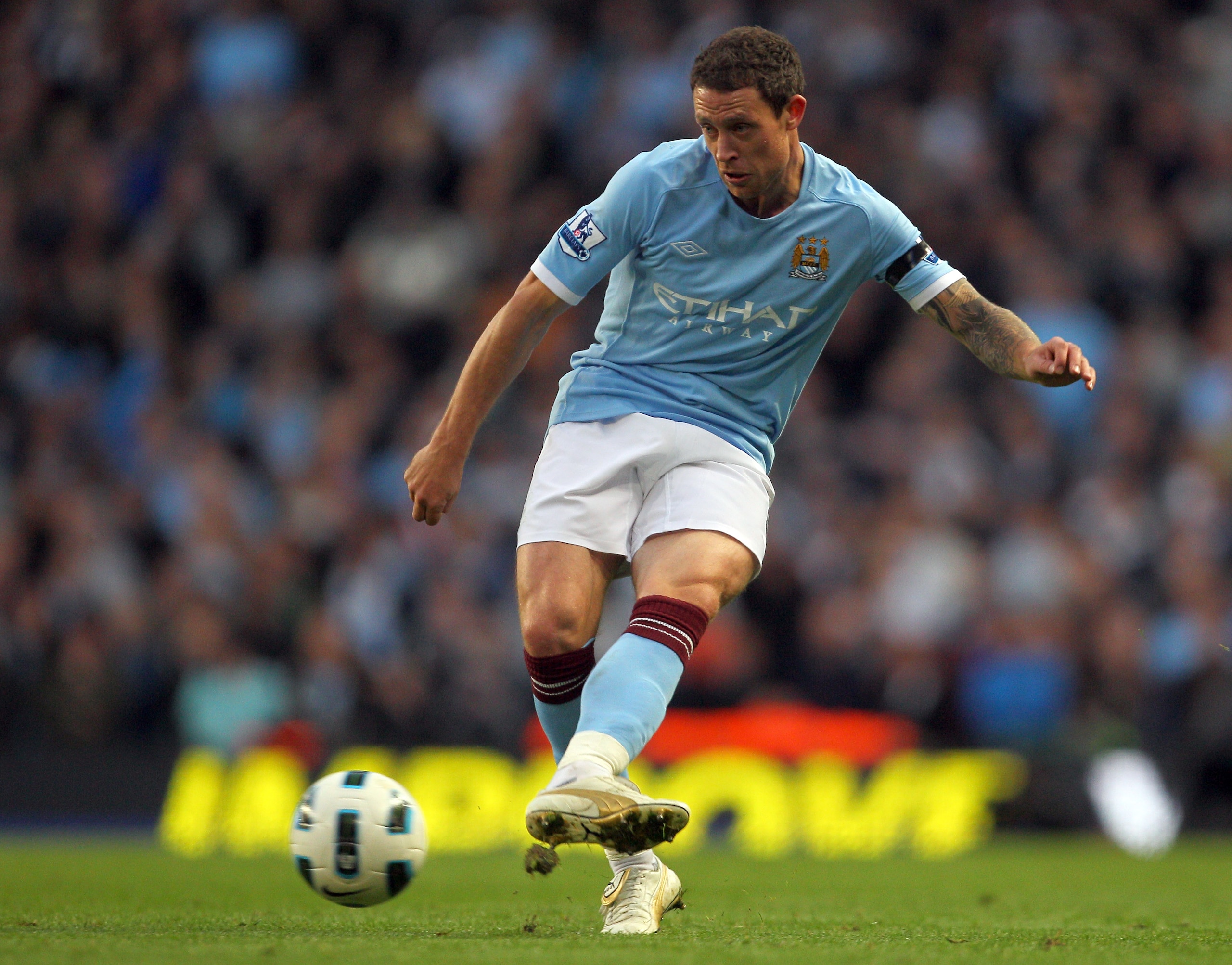 MANCHESTER, ENGLAND - OCTOBER 24:  Wayne Bridge of Manchester City in action during the Barclays Premier League match between Manchester City and Arsenal at City of Manchester Stadium on October 24, 2010 in Manchester, England.  (Photo by Clive Rose/Getty