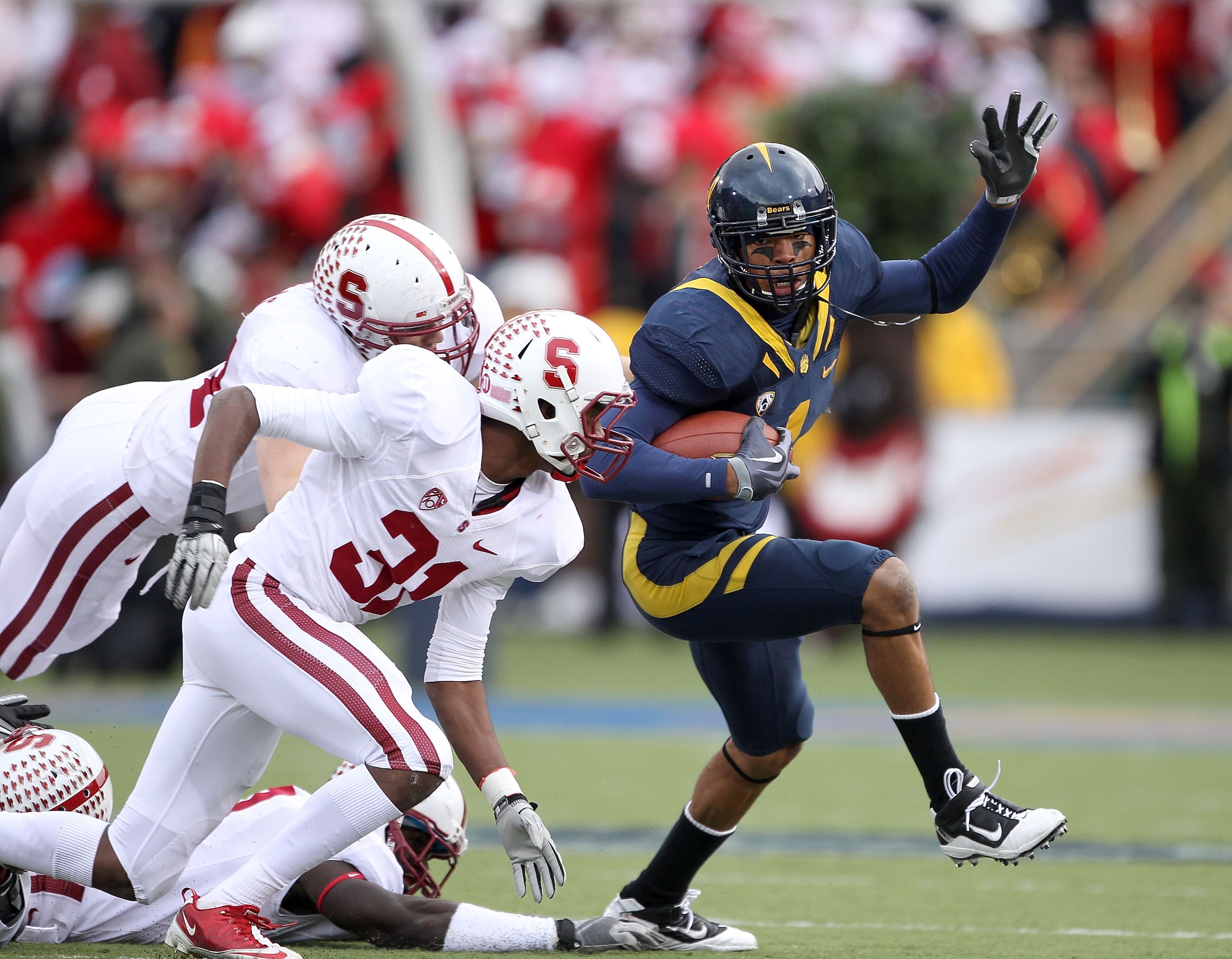 BERKELEY, CA - NOVEMBER 20: Marvin Jones #1 of the California Golden Bears in action against the Stanford Cardinal at California Memorial Stadium on November 20, 2010 in Berkeley, California. (Photo by Ezra Shaw/Getty Images) BERKELEY, CA - NOVEMBER 20: Marvin Jones #1 of the California Golden Bears in action against the Stanford Cardinal at California Memorial Stadium on November 20, 2010 in Berkeley, California. (Photo by Ezra Shaw/Getty Images)