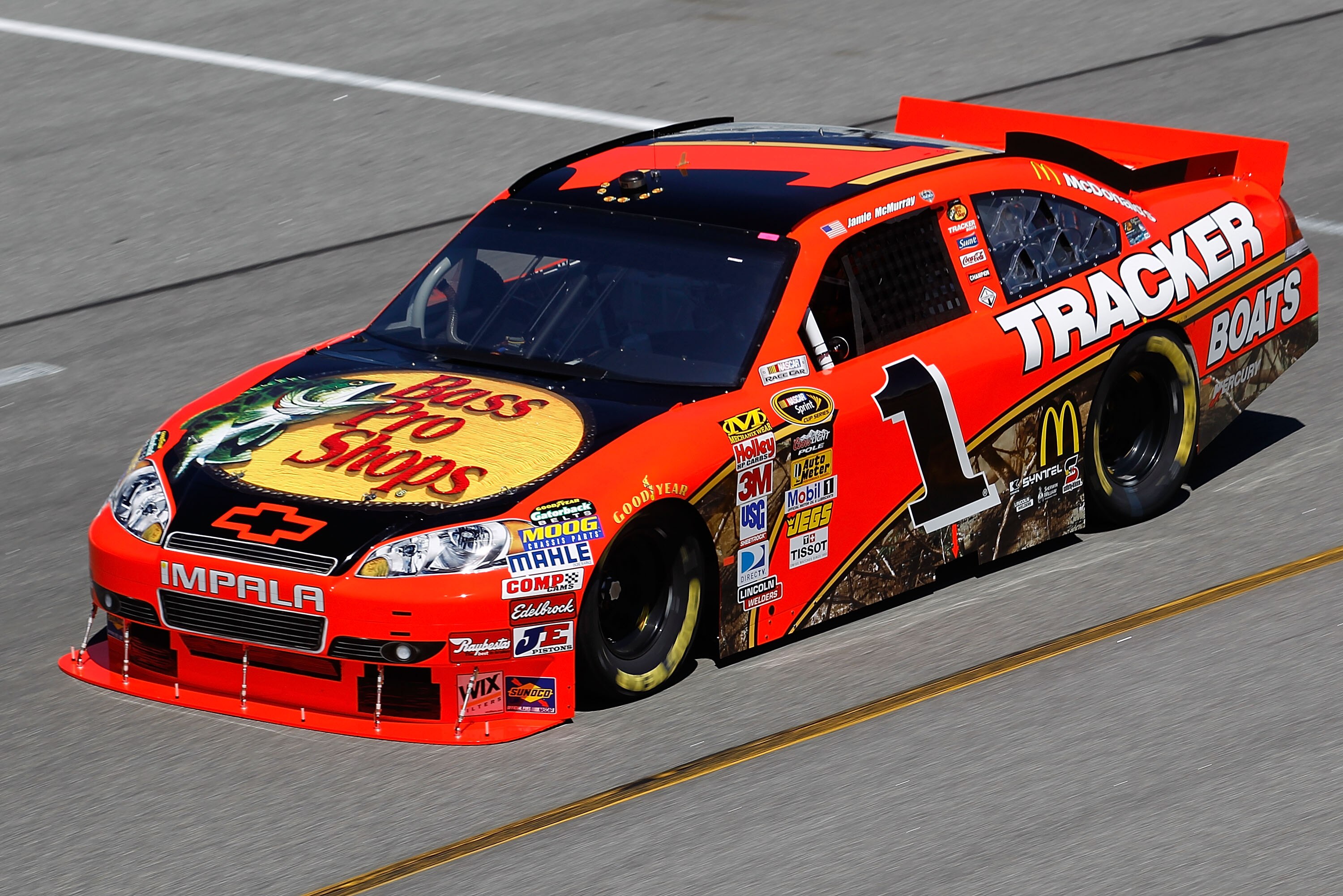 RICHMOND, VA - SEPTEMBER 10:  Jamie McMurray drives the #1 Bass Pro Shops/Tracker Chevrolet during practice for the NASCAR Sprint Cup Series Air Guard 400 at Richmond International Raceway on September 10, 2010 in Richmond, Virginia.  (Photo by Todd Warsh