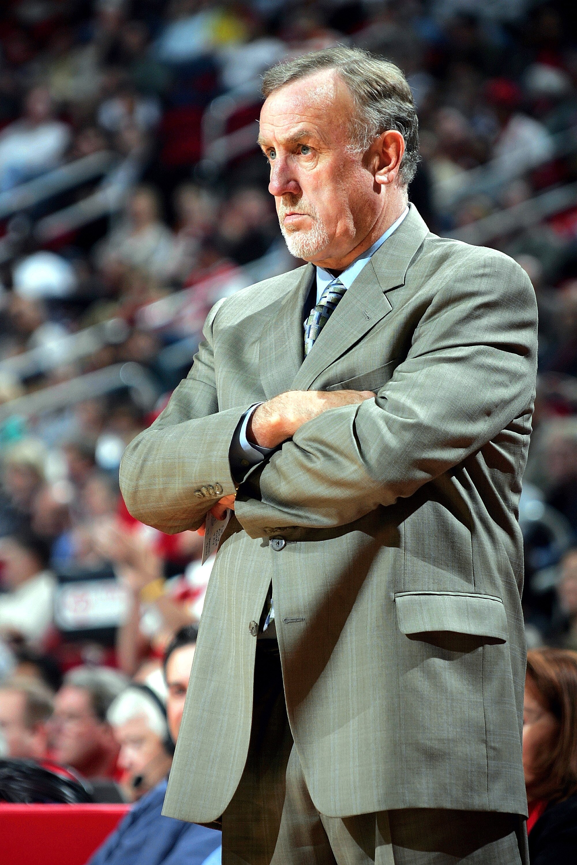 HOUSTON - NOVEMBER 2:  Head coach Rick Adelman of the Sacramento Kings stands before a game against the Houston Rockets on November 2, 2005 at the Toyota Center in Houston, Texas.  NOTE TO USER:  User expressly acknowledges and agrees that, by downloading