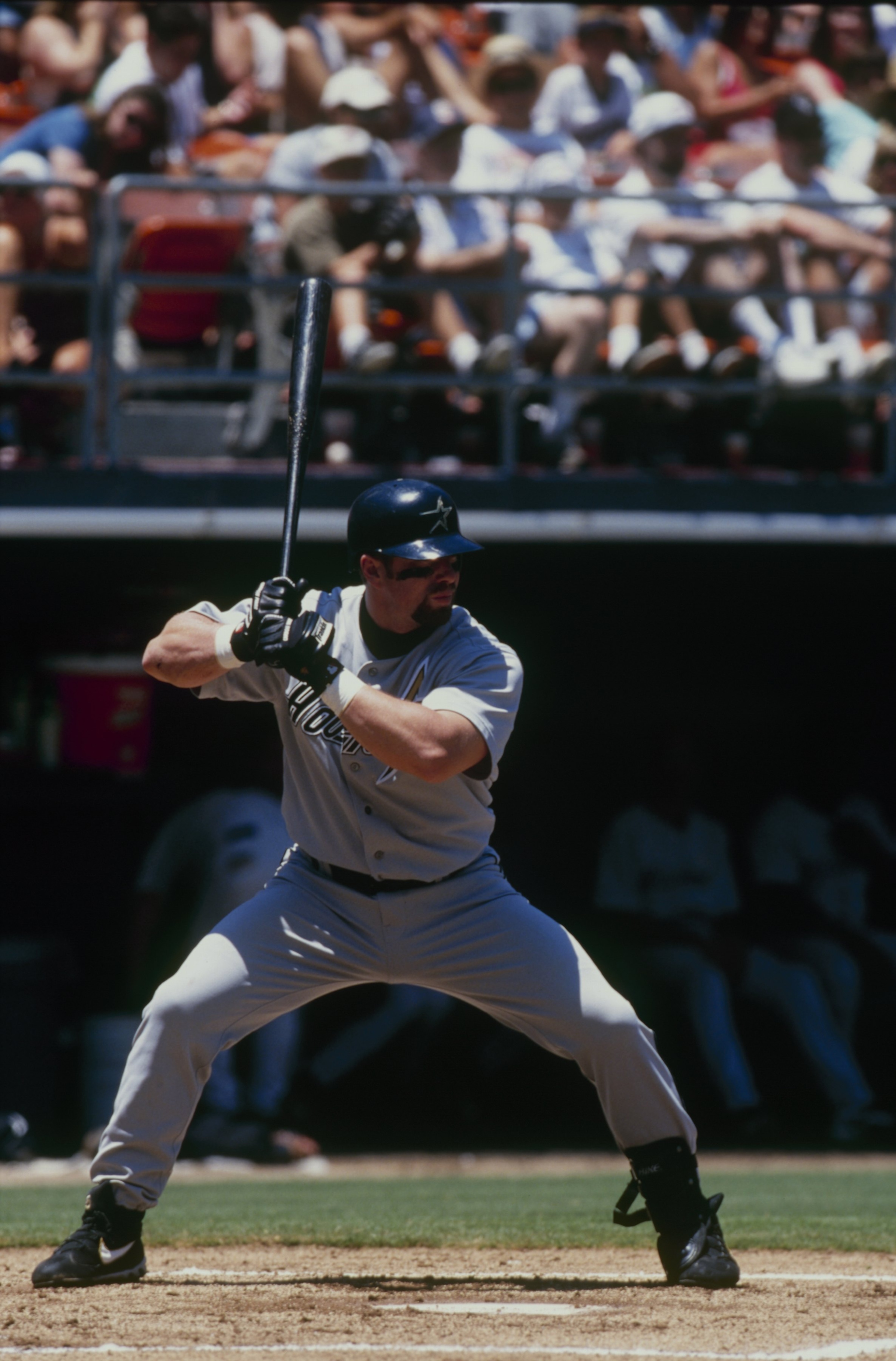 SAN DIEGO - JULY 26:  Jeff Bagwell #5 of the Houston Astros stands ready at bat during game against the San Diego Padres at Qualcomm Stadium on July 26,1998 in San Diego,California.  (Photo by: Tom Hauck/Getty Images)