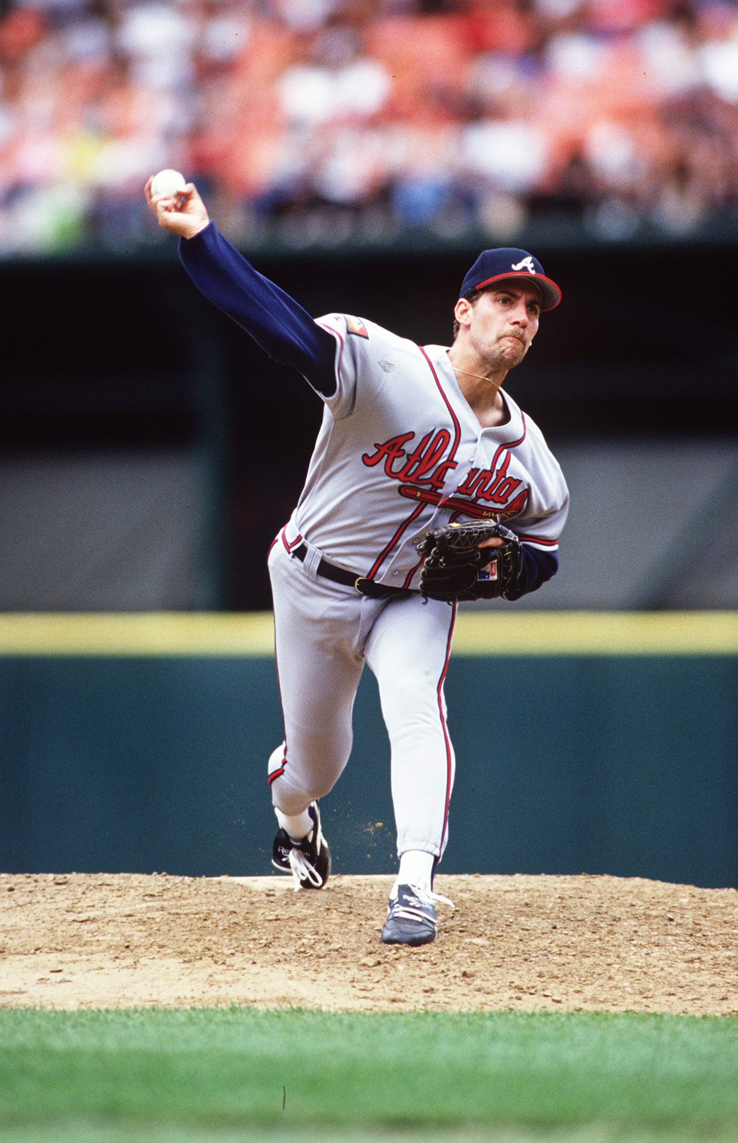 30 MAY 1994:  JOHN SMOLTZ OF THE ATLANTA BRAVES ON THE MOUND AT A BRAVES V GIANTS GAME IN SAN FRANCISCO. Mandatory Credit: Otto Greule/ALLSPORT