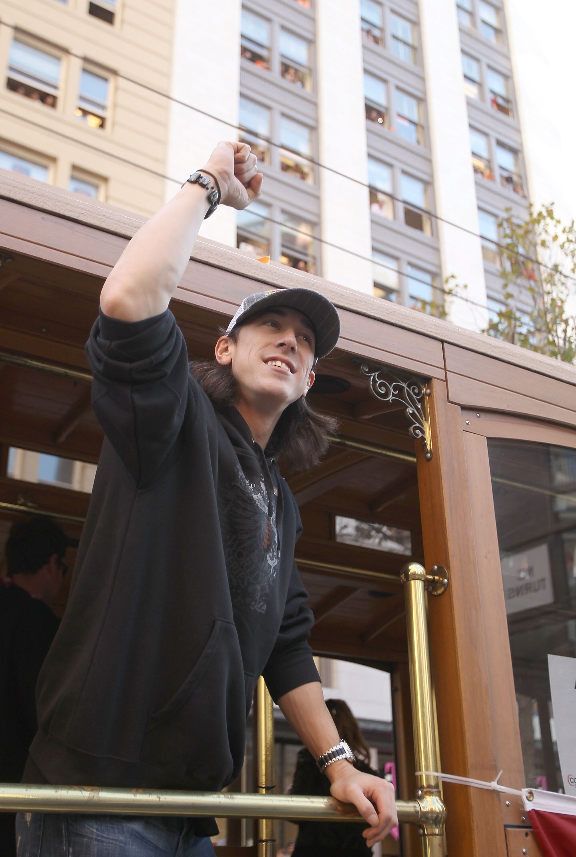 SAN FRANCISCO - NOVEMBER 03:  Tim Lincecum of the San Francisco Giants waves to the crowd during the San Francisco Giants victory parade on November 3, 2010 in San Francisco, California.  (Photo by Ezra Shaw/Getty Images)