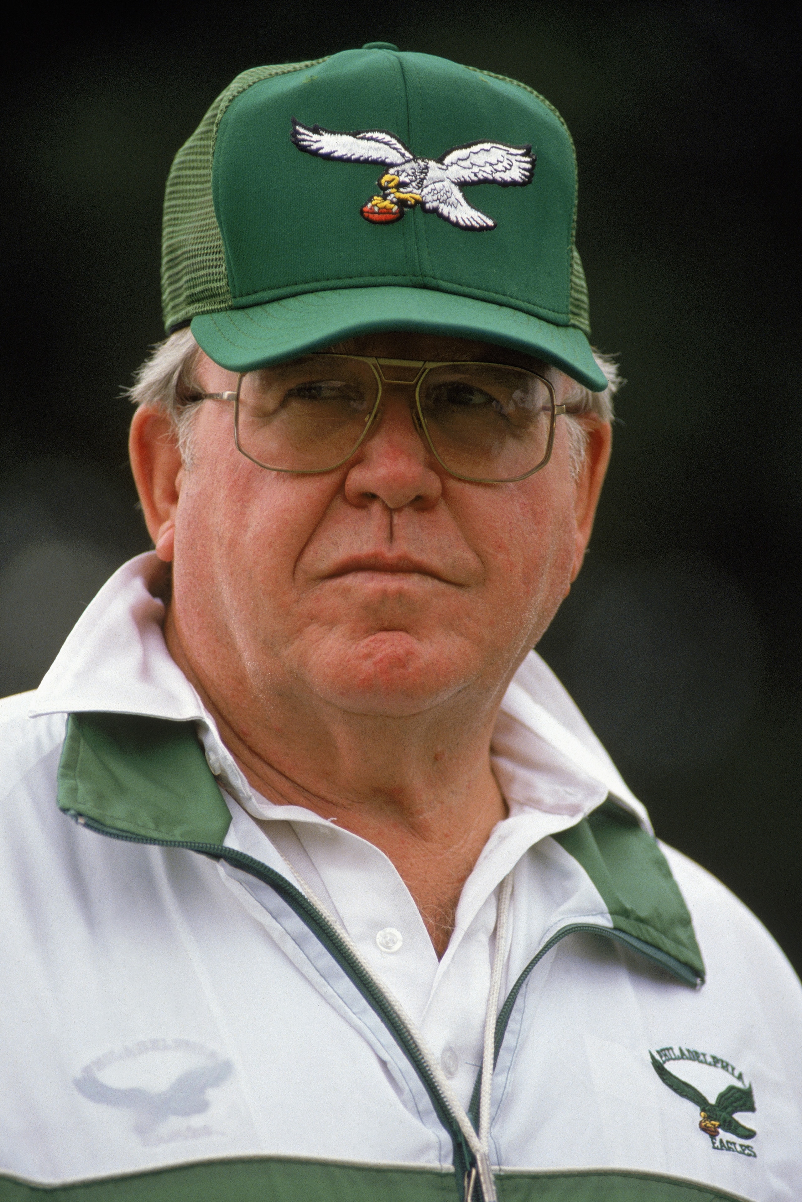 LONDON ?? AUGUST 6: 1989: Head coach Buddy Ryan of the Philadelphia Eagles stands on the sideline during the American Bowl against the Cleveland Browns at Wembley Stadium on August 6, 1989 in London, England.  The Eagles defeated the Browns 17-13.  (Photo