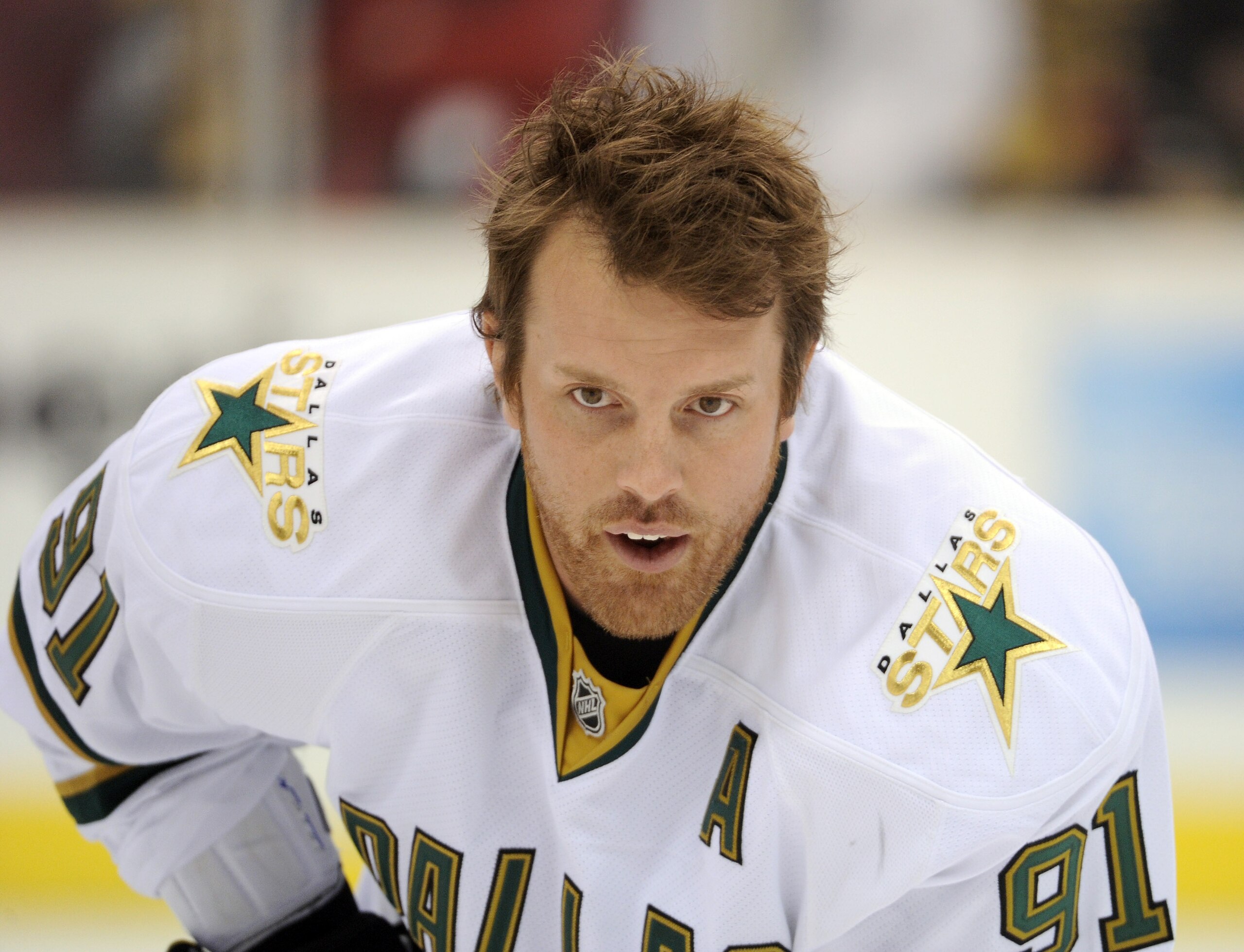LOS ANGELES, CA - NOVEMBER 11:  Brad Richards #91 of the Dallas Stars warms up before the game against the Los Angeles Kings at the Staples Center on November 11, 2010 in Los Angeles, California.  (Photo by Harry How/Getty Images)