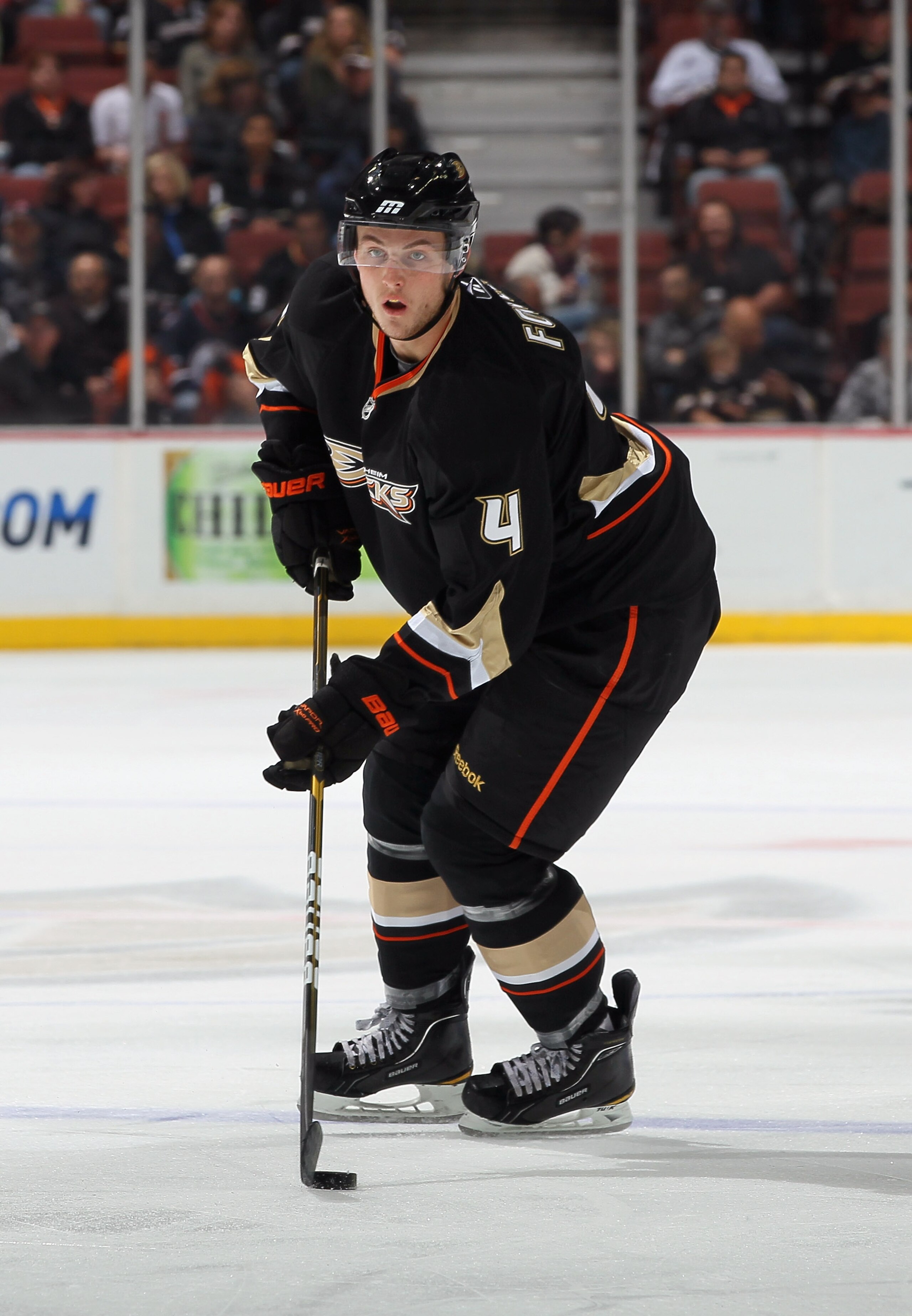 ANAHEIM, CA - NOVEMBER 21:  Cam Fowler #4 of the Anaheim Ducks skates against the Edmonton Oilers at the Honda Center on November 21, 2010 in Anaheim, California.  (Photo by Jeff Gross/Getty Images)