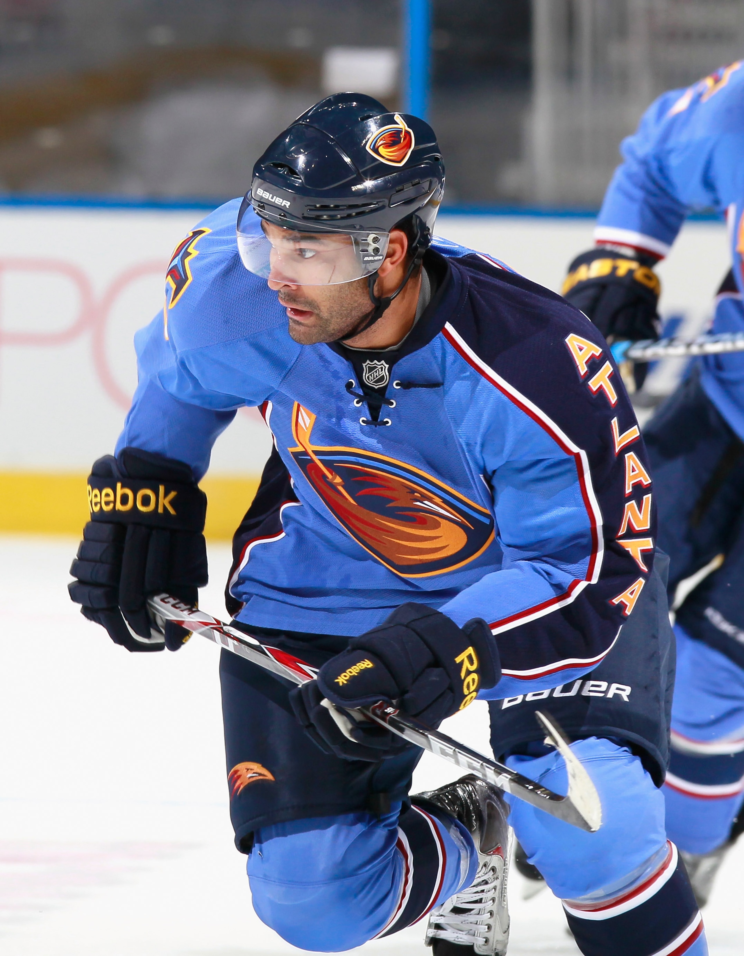 ATLANTA - SEPTEMBER 21:  Nigel Dawes #15 of the Atlanta Thrashers against the Columbus Blue Jackets during the preseason opener at Phillips Arena on September 21, 2010 in Atlanta, Georgia.  (Photo by Kevin C. Cox/Getty Images)