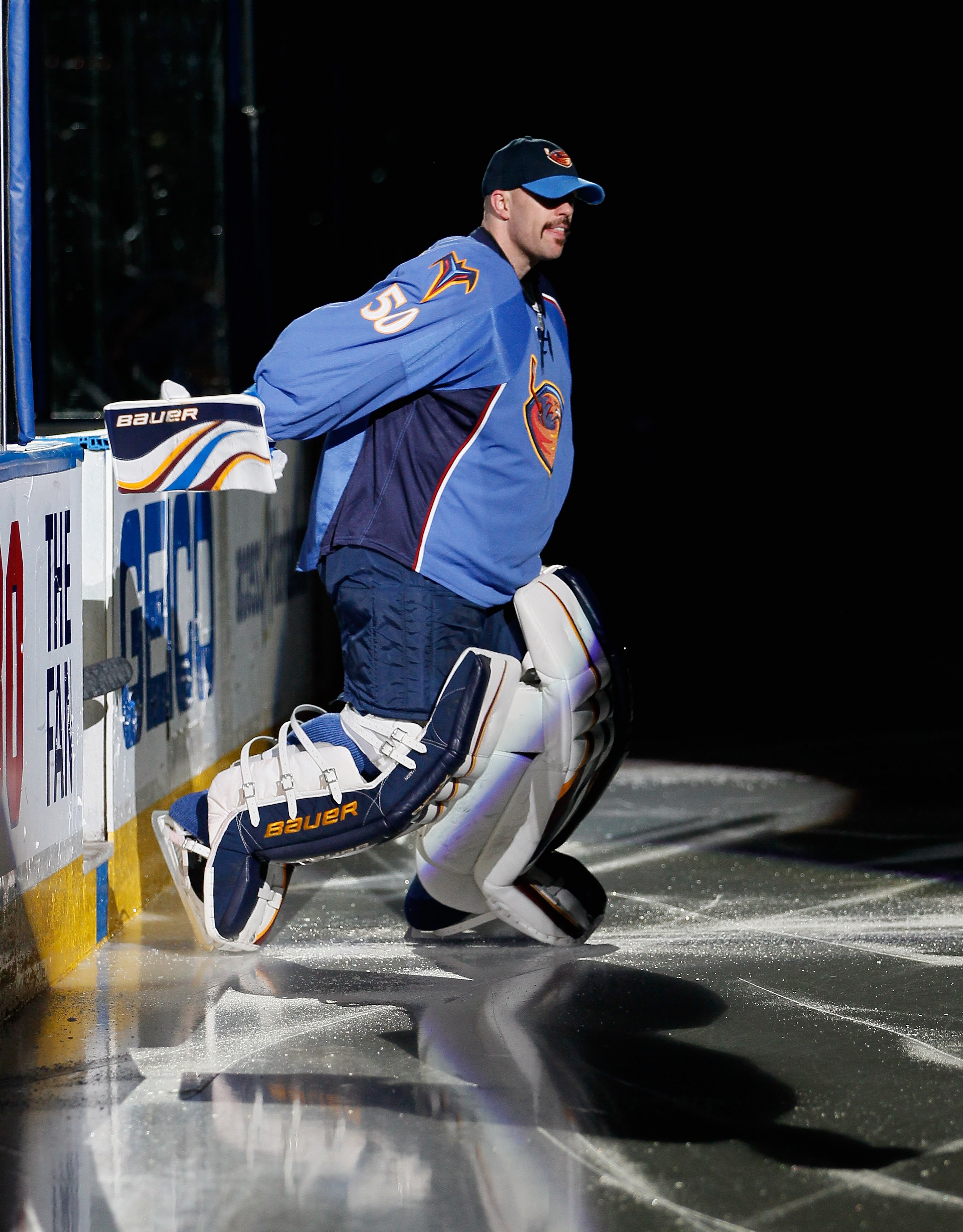ATLANTA - NOVEMBER 17:  Goaltender Chris Mason #50 of the Atlanta Thrashers against the Florida Panthers at Philips Arena on November 17, 2010 in Atlanta, Georgia.  (Photo by Kevin C. Cox/Getty Images)