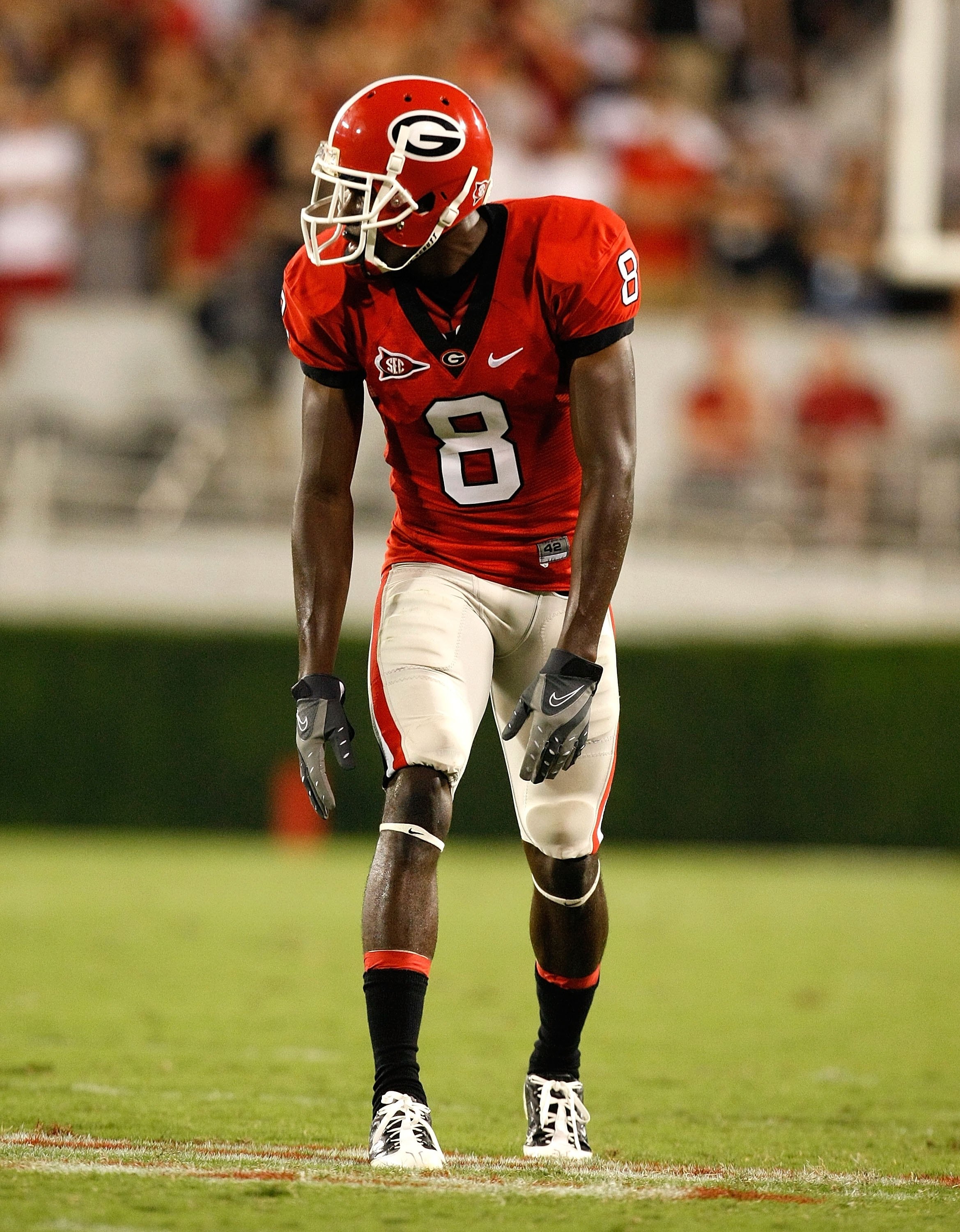 ATHENS, GA - SEPTEMBER 12:  A.J. Green #8 of the Georgia Bulldogs against the South Carolina Gamecocks at Sanford Stadium on September 12, 2009 in Athens, Georgia.  (Photo by Kevin C. Cox/Getty Images)