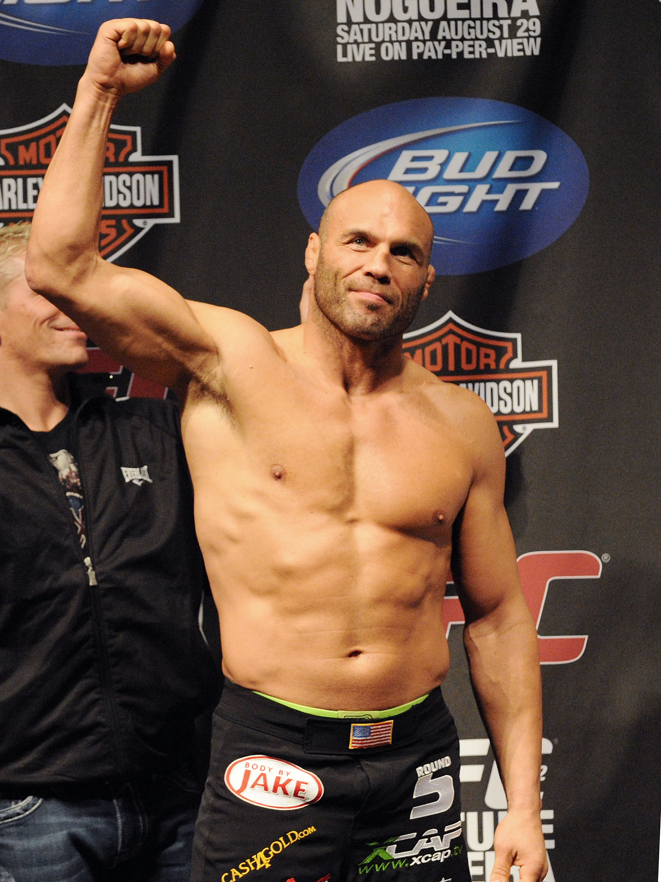 PORTLAND, OR - AUGUST 28: UFC heavyweight fighter Randy Couture weighs in at the UFC 102: Couture vs. Nogueira Weigh-In at the Rose Garden Arena on August 28, 2009 in Portland, Oregon. (Photo by Jon Kopaloff/Getty Images)