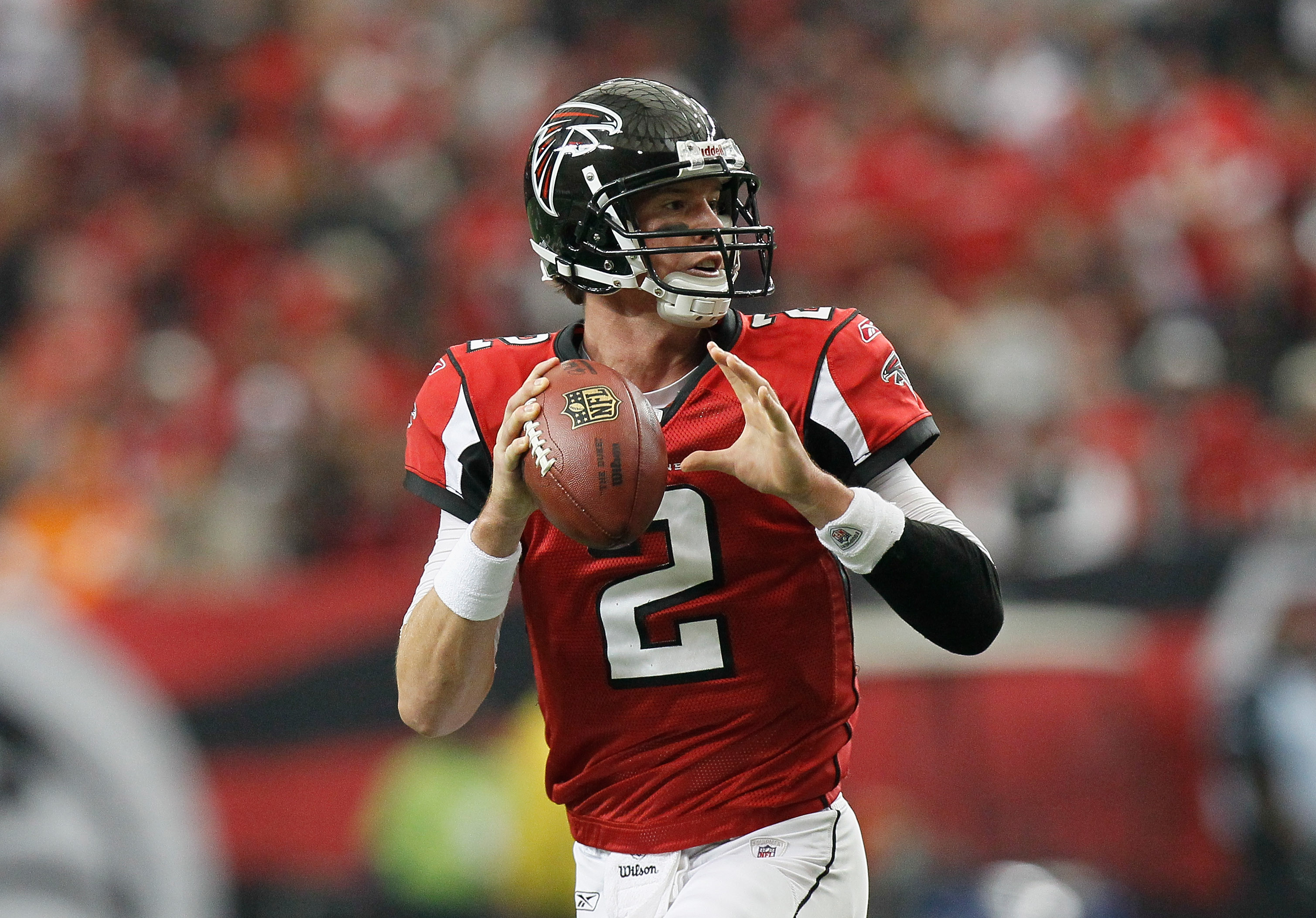 ATLANTA - NOVEMBER 07:  Quarterback Matt Ryan #2 of the Atlanta Falcons against the Tampa Bay Buccaneers at Georgia Dome on November 7, 2010 in Atlanta, Georgia.  (Photo by Kevin C. Cox/Getty Images)