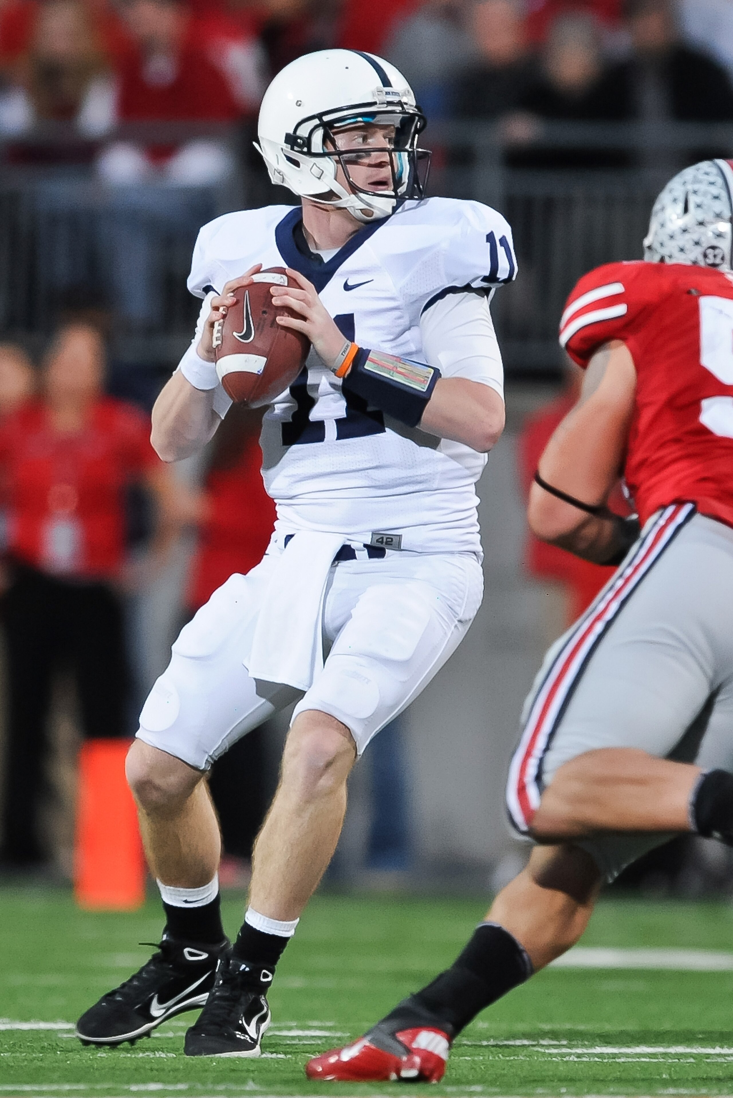 COLUMBUS, OH - NOVEMBER 13:  Quarterback Matt McGloin #11 of the Penn State Nittany Lions looks to pass against the Ohio State Buckeyes at Ohio Stadium on November 13, 2010 in Columbus, Ohio.  (Photo by Jamie Sabau/Getty Images)
