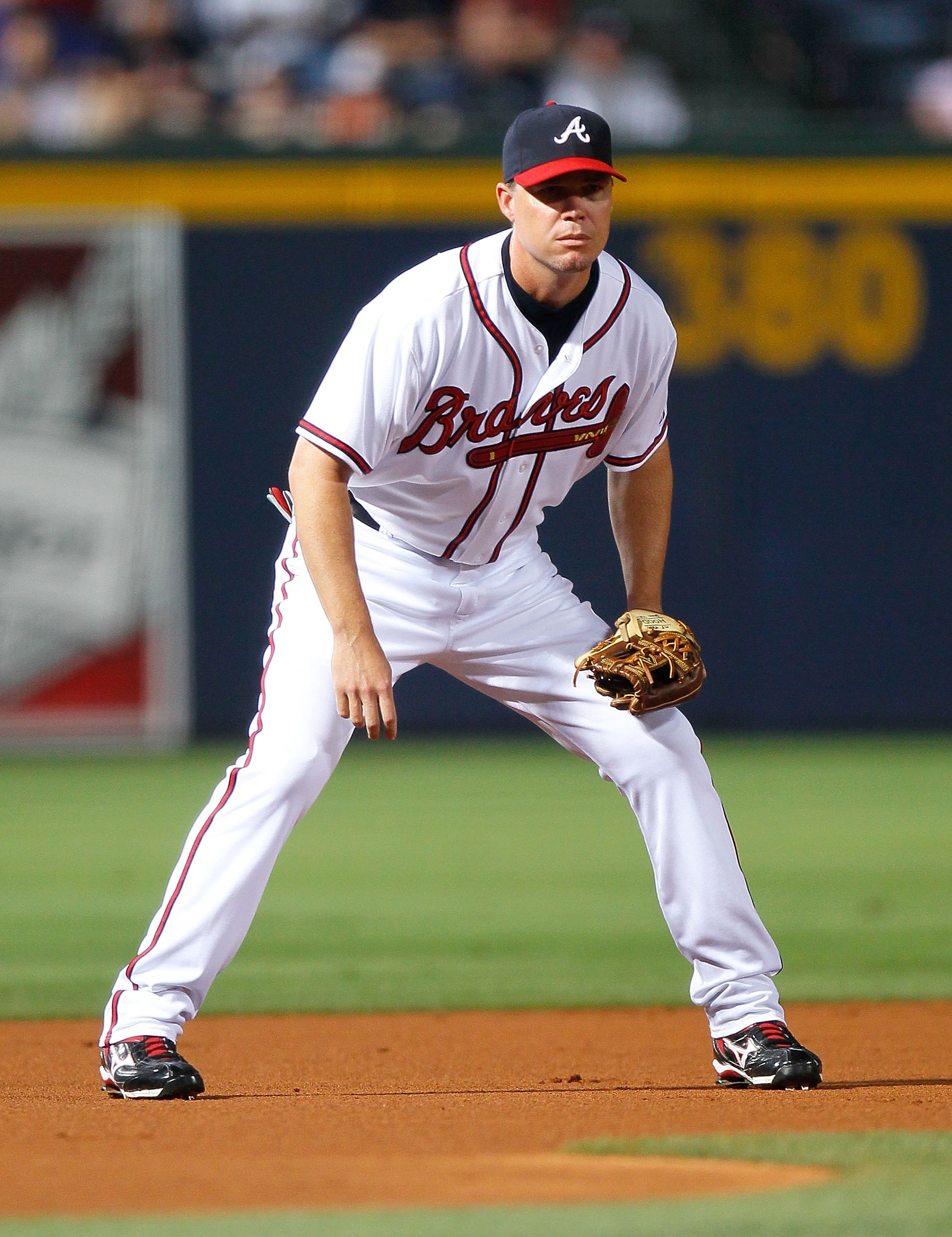 ATLANTA - JUNE 15:  Chipper Jones #10 of the Atlanta Braves against the Tampa Bay Rays at Turner Field on June 15, 2010 in Atlanta, Georgia.  (Photo by Kevin C. Cox/Getty Images)