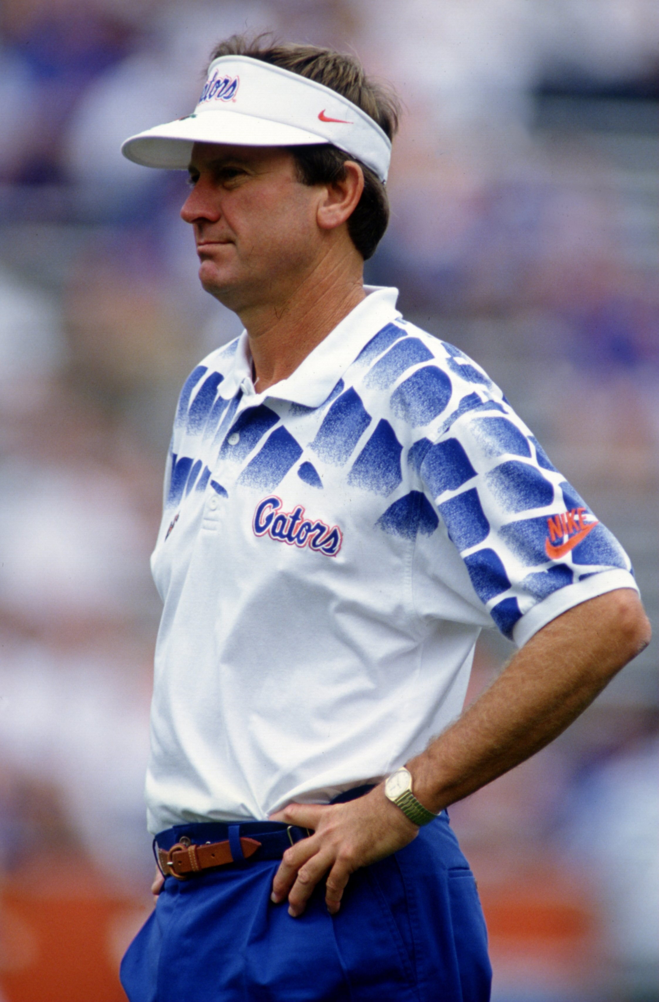 15 OCT 1994:  HEAD COACH STEVE SPURRIER OF THE FLORIDA GATORS DURING THE GATORS 36-33 LOSS TO THE AUBURN TIGERS AT FLORIDA FIELD IN GAINESVILLE, FLORIDA. Mandatory Credit: Scott Halleran/ALLSPORT