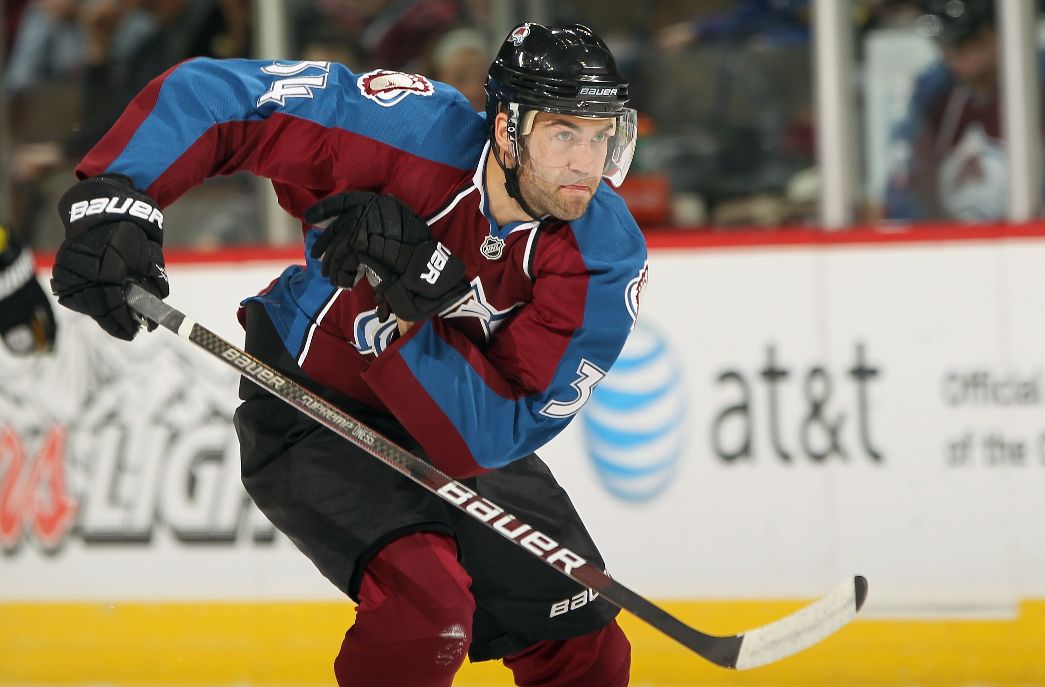 DENVER - NOVEMBER 09:  Daniel Winnik #34 of the Colorado Avalanche skates against the Calgary Flames at the Pepsi Center on November 9, 2010 in Denver, Colorado. The Flames defeated the Avalanche 4-2.  (Photo by Doug Pensinger/Getty Images)